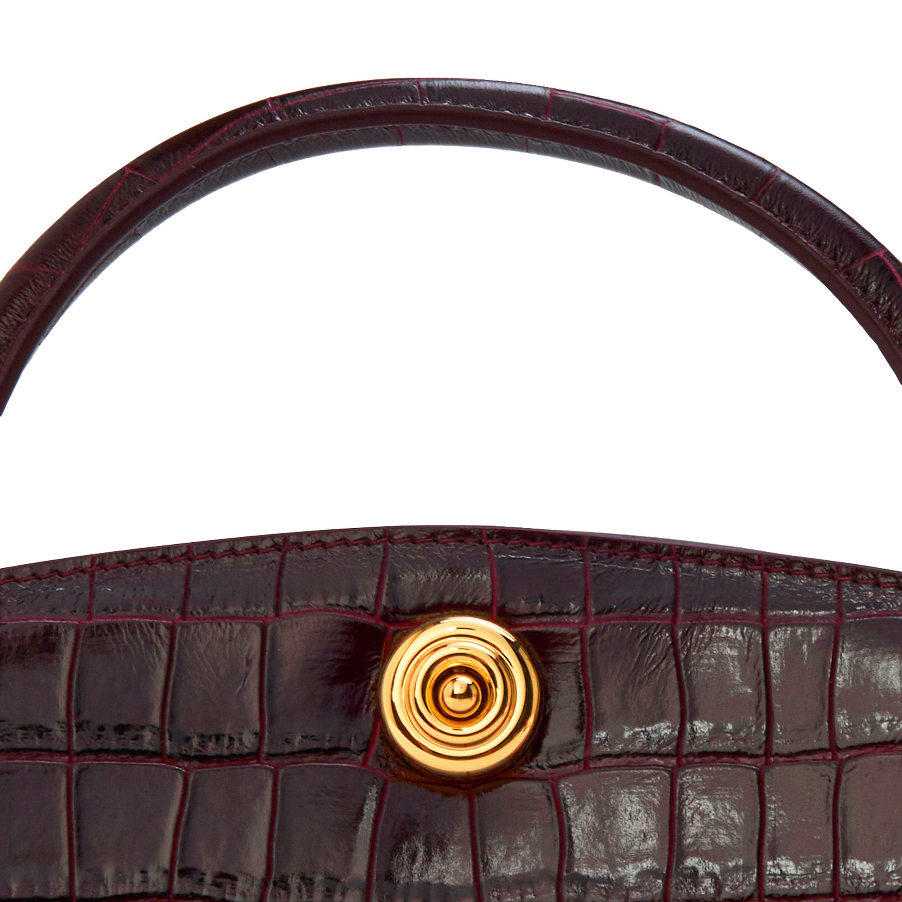 BURGUNDY - Liffner - PUSHLOCK CROC LADY BAG MI - 3