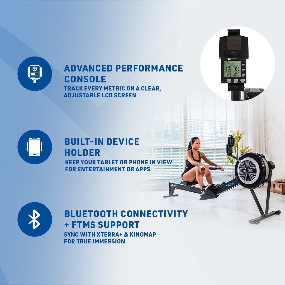 Black - Xterra Fitness - ERG780 Air Rowing Machine - 6