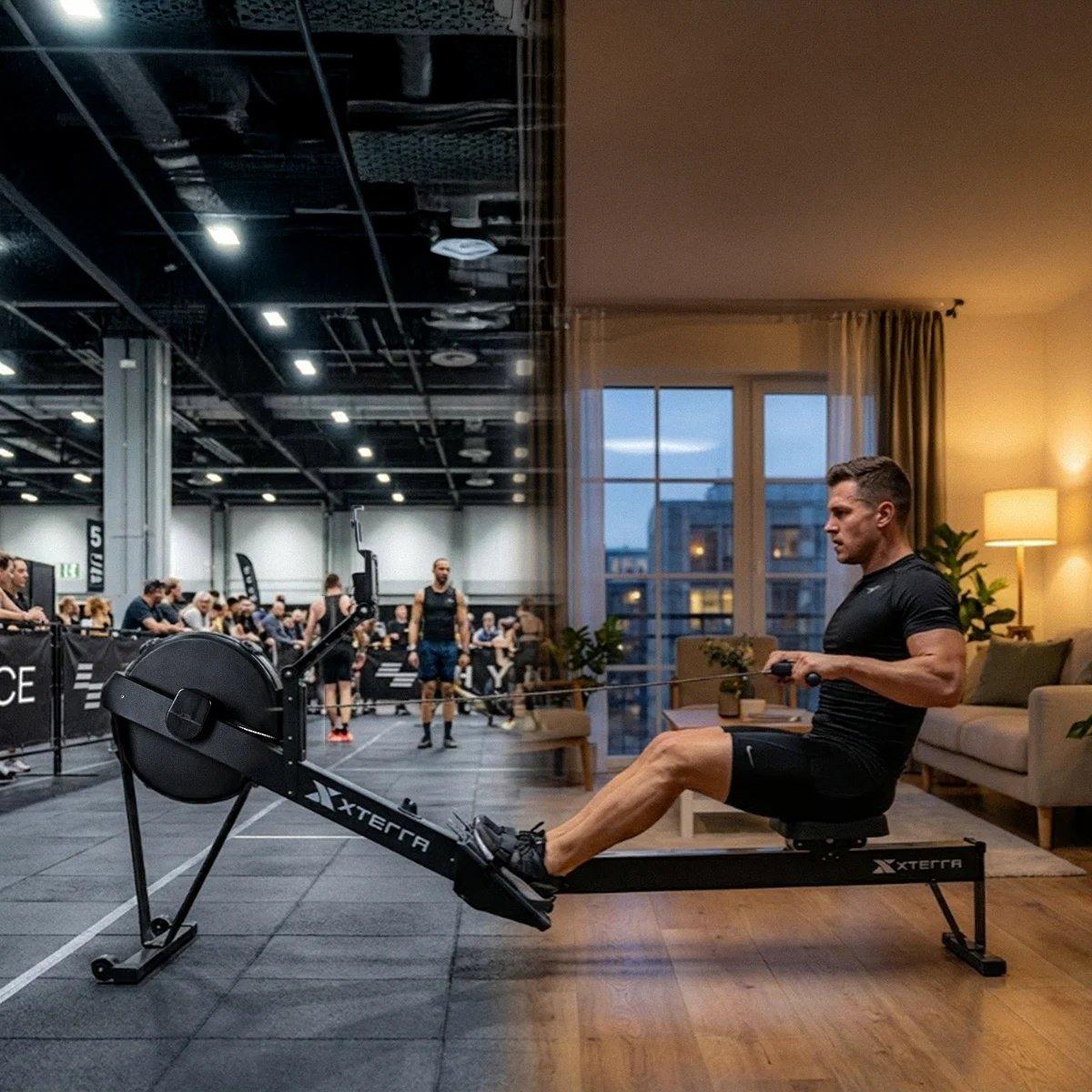 Black - Xterra Fitness - ERG780 Air Rowing Machine - 8