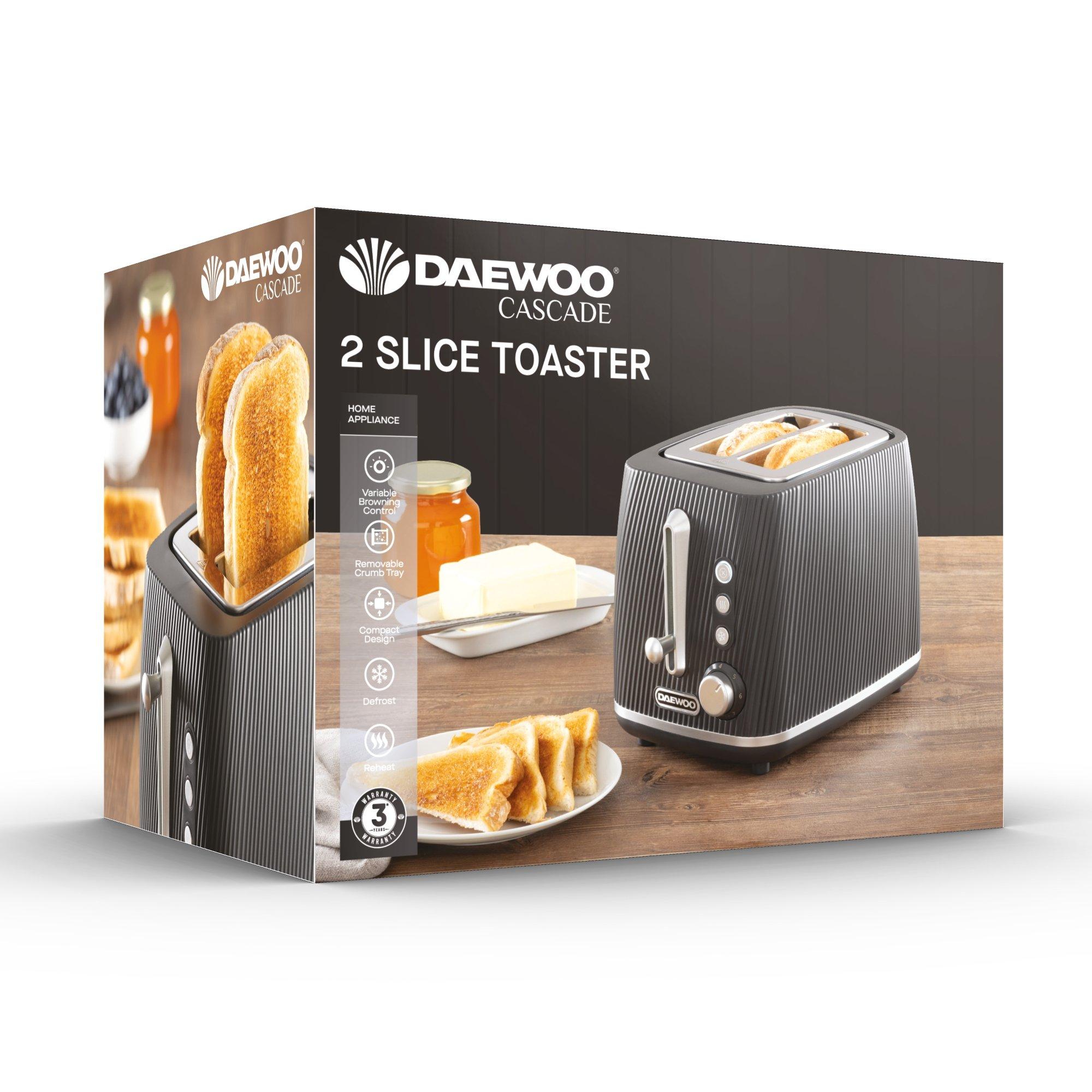 Black - Daewoo Electricals - CASCADE 2 SLICE TOASTER BLACK - 7