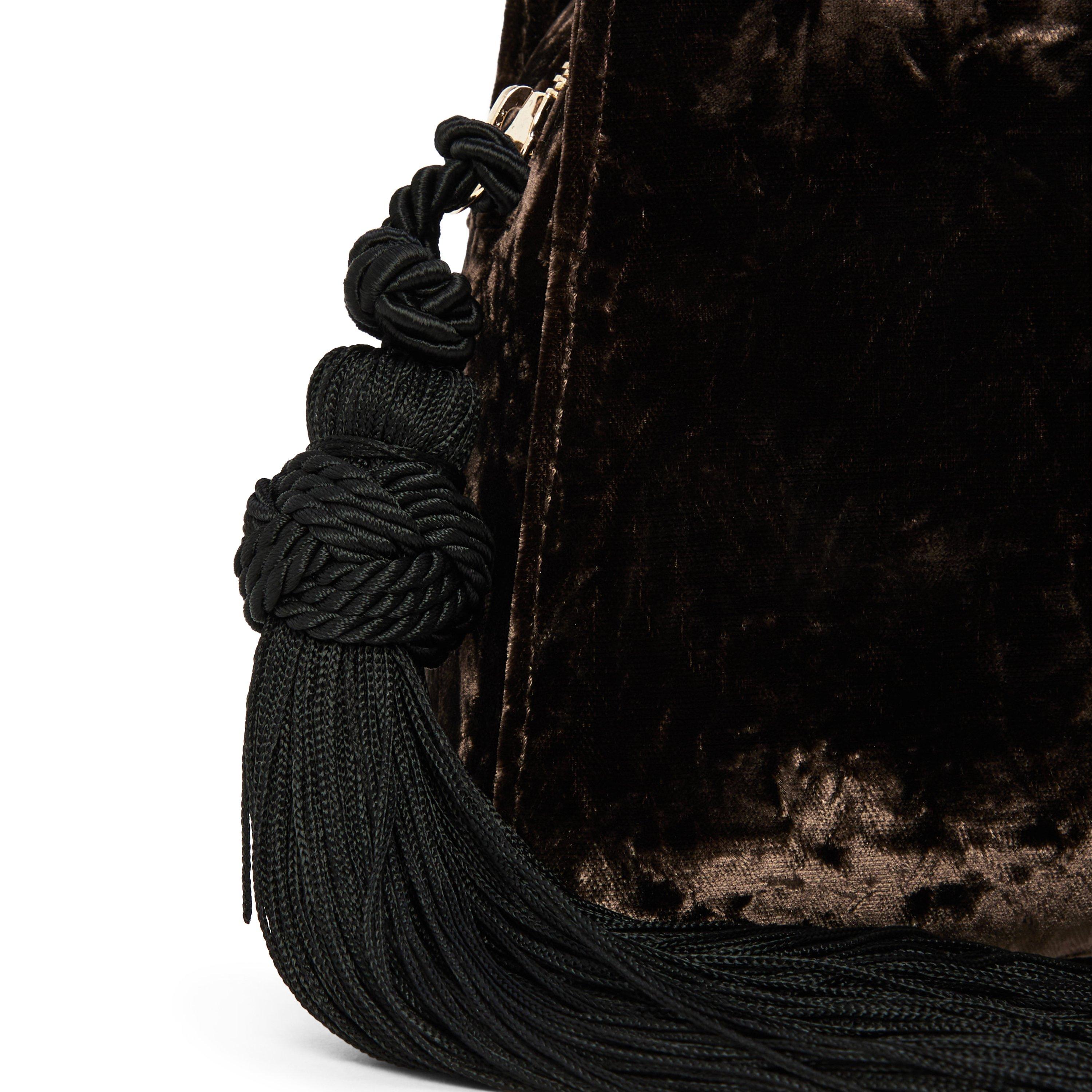 BROWN - Liffner - TASSEL VELVET BAG - 3