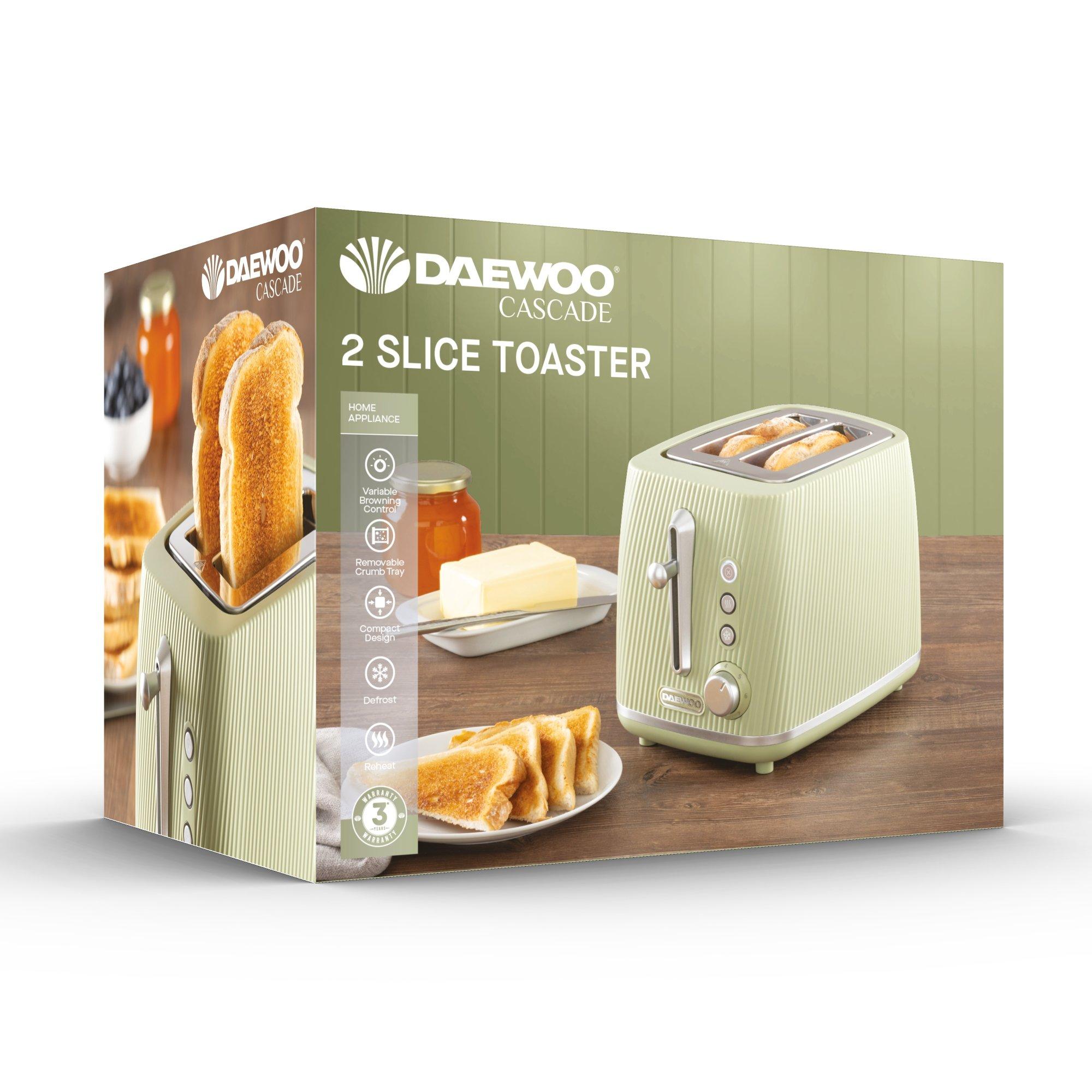 Sage - Daewoo Electricals - CASCADE 2 SLICE TOASTER SAGE - 7