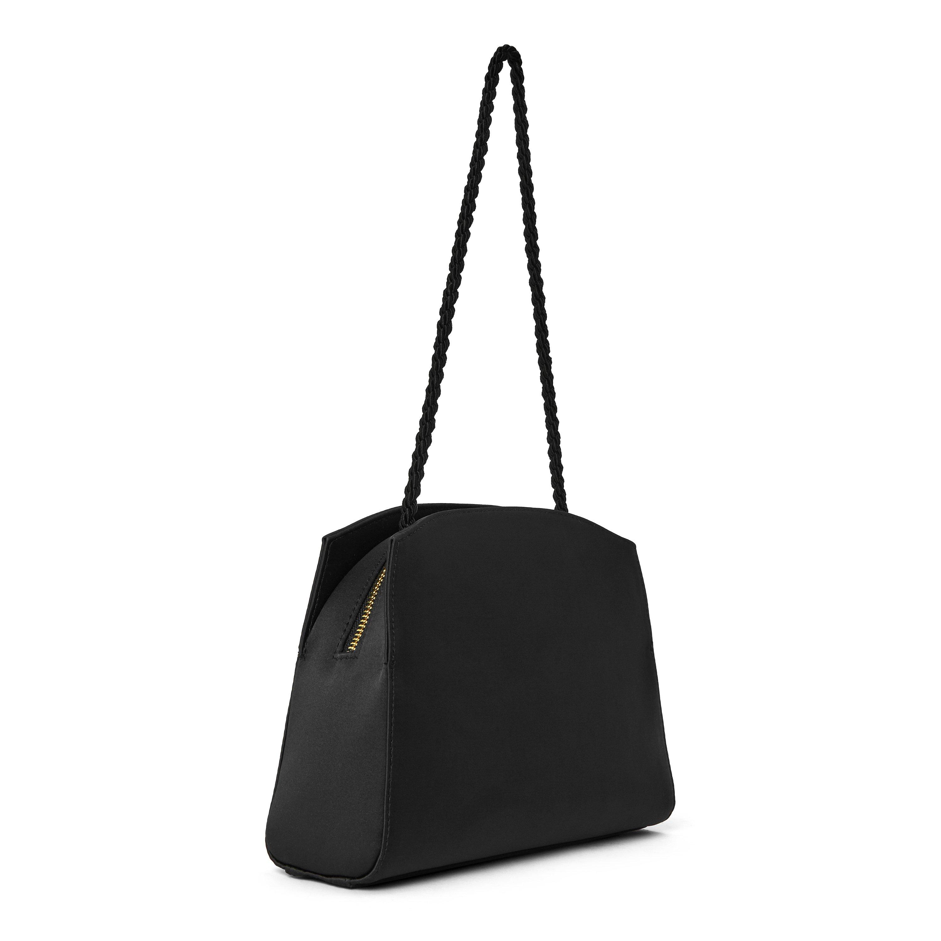 BLACK - Liffner - Women's Tassel Satin Clutch Bag - 2