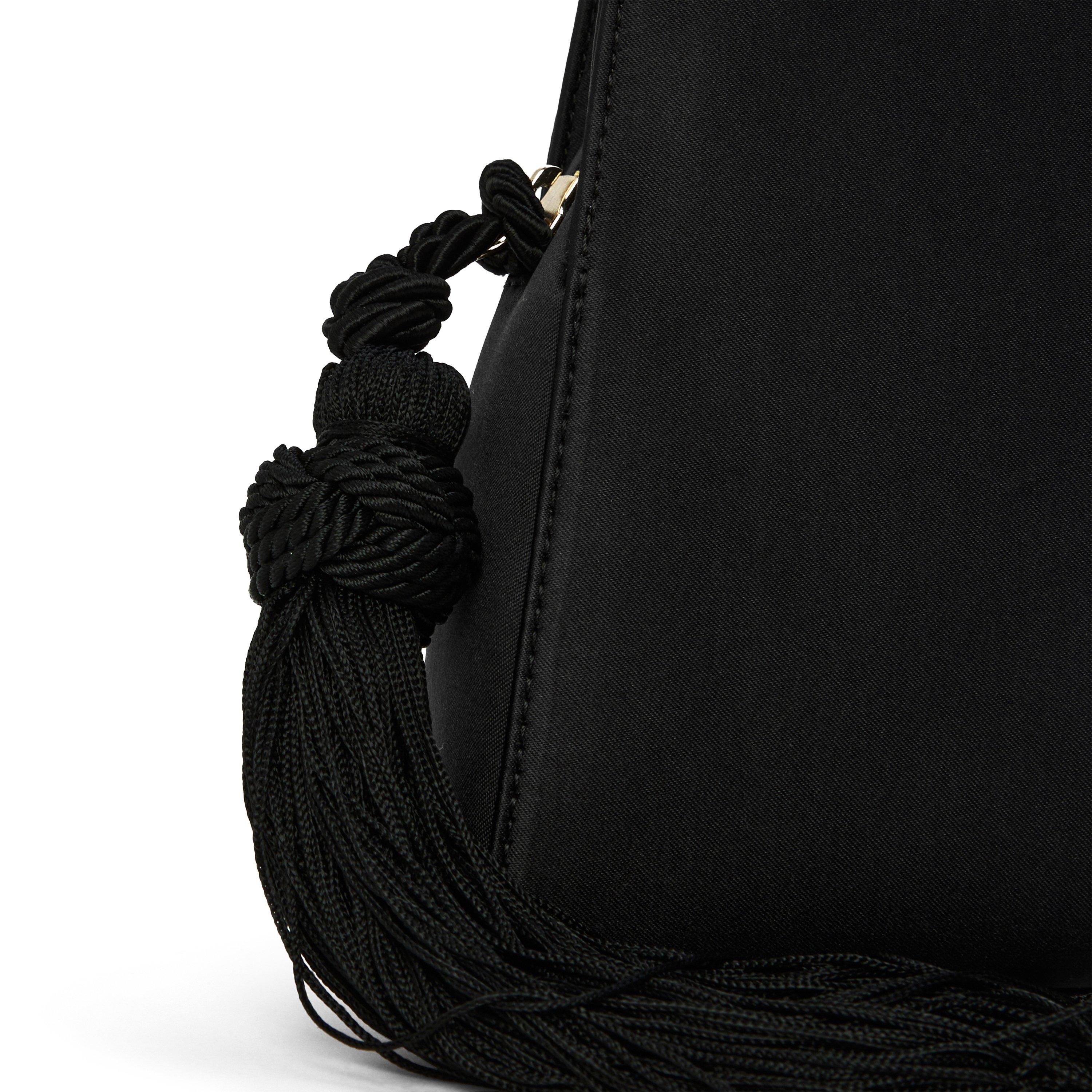 BLACK - Liffner - Women's Tassel Satin Clutch Bag - 3