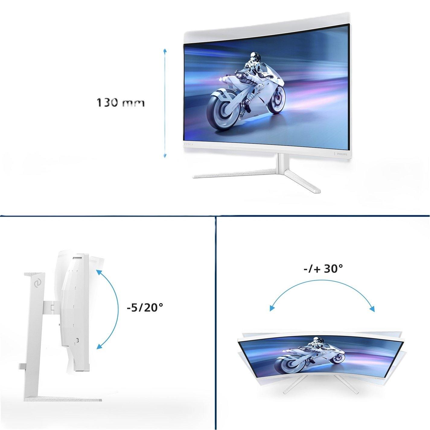 Black - Philips - Evnia 32M2C5501 31.5 Inch Fast VA QHD 180Hz Gaming monitor - 2