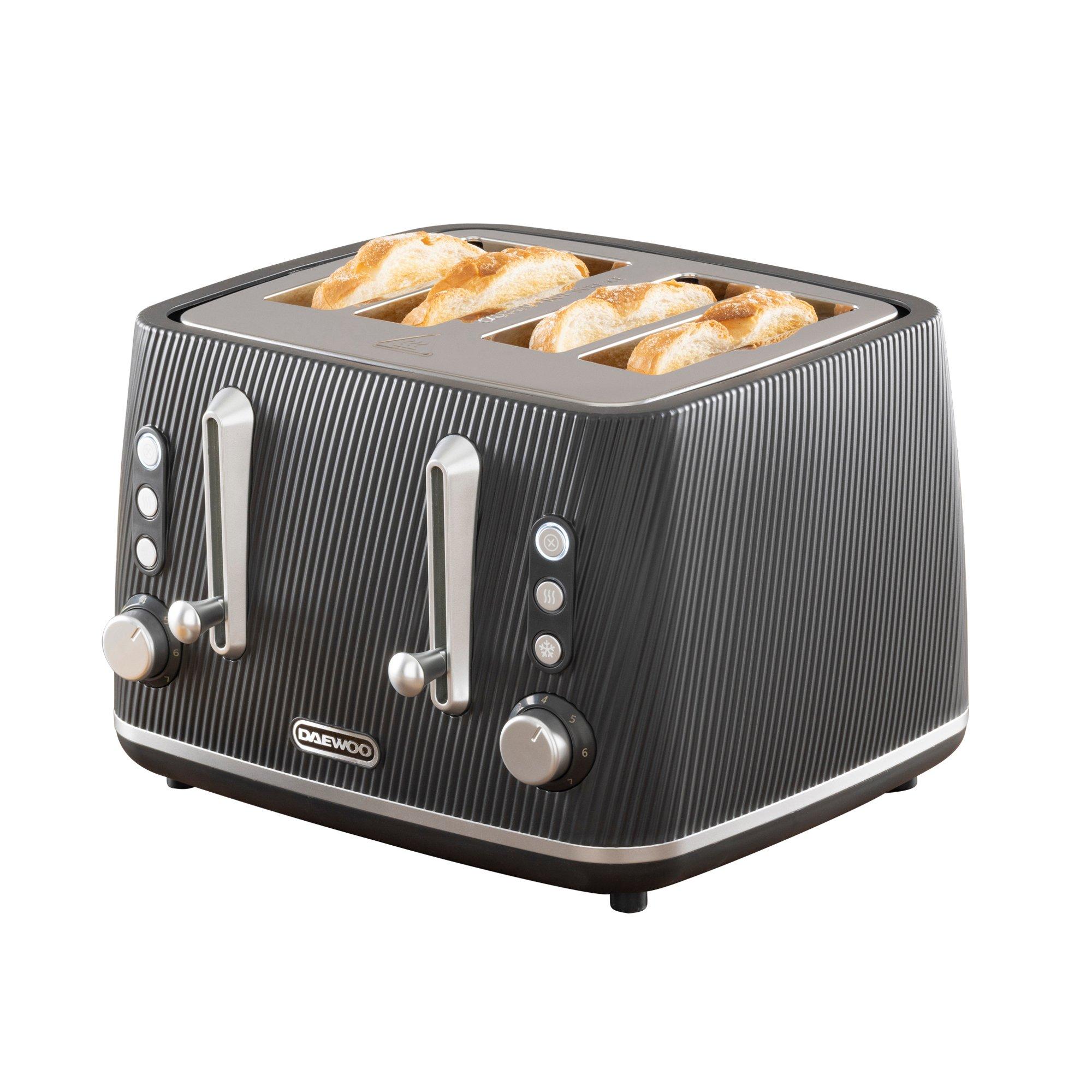 Black - Daewoo Electricals - CASCADE 4 SLICE TOASTER BLACK - 1