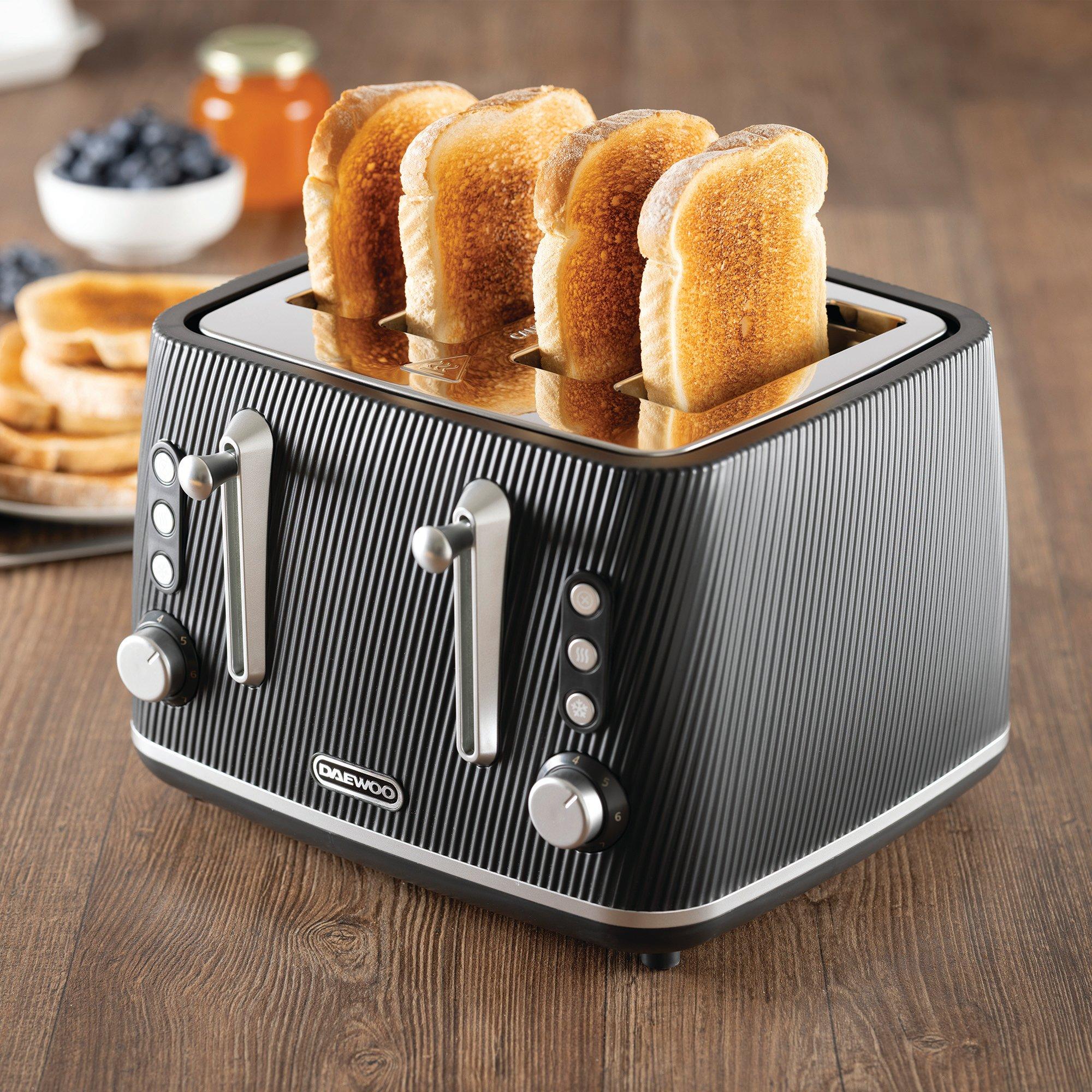 Black - Daewoo Electricals - CASCADE 4 SLICE TOASTER BLACK - 4