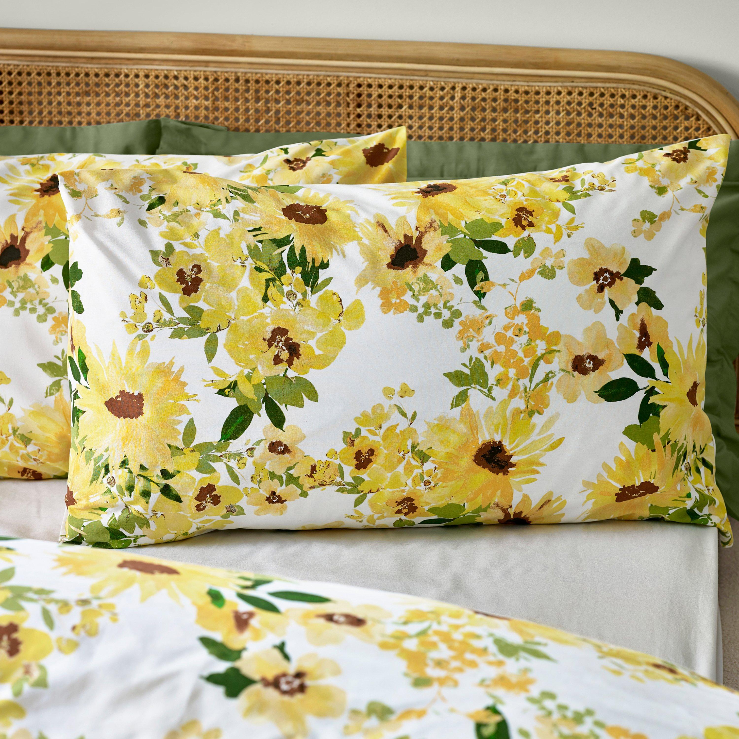 Yellow - Catherine Lansfield - Sunflowers Reversible Duvet Cover Set - 3