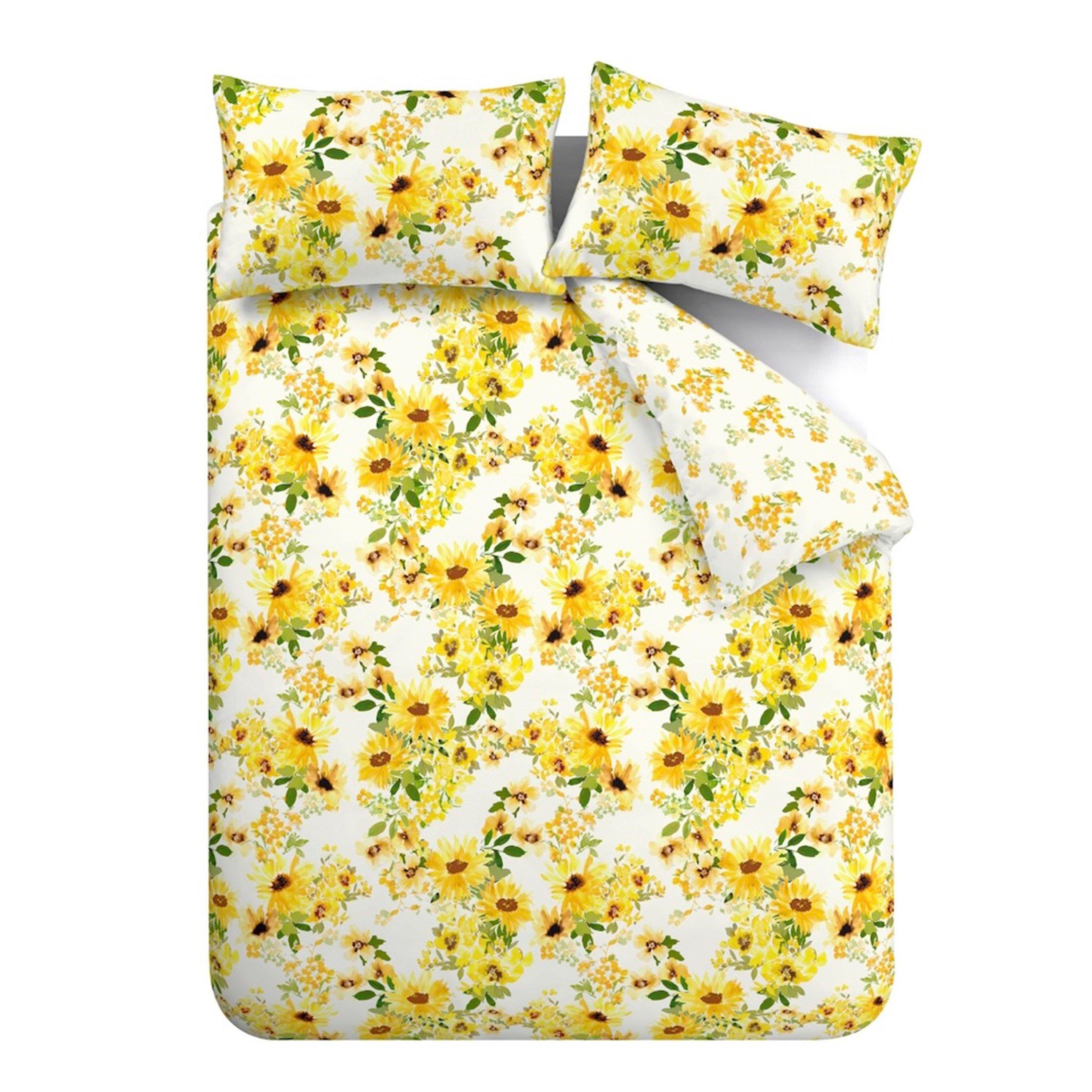 Yellow - Catherine Lansfield - Sunflowers Reversible Duvet Cover Set - 5