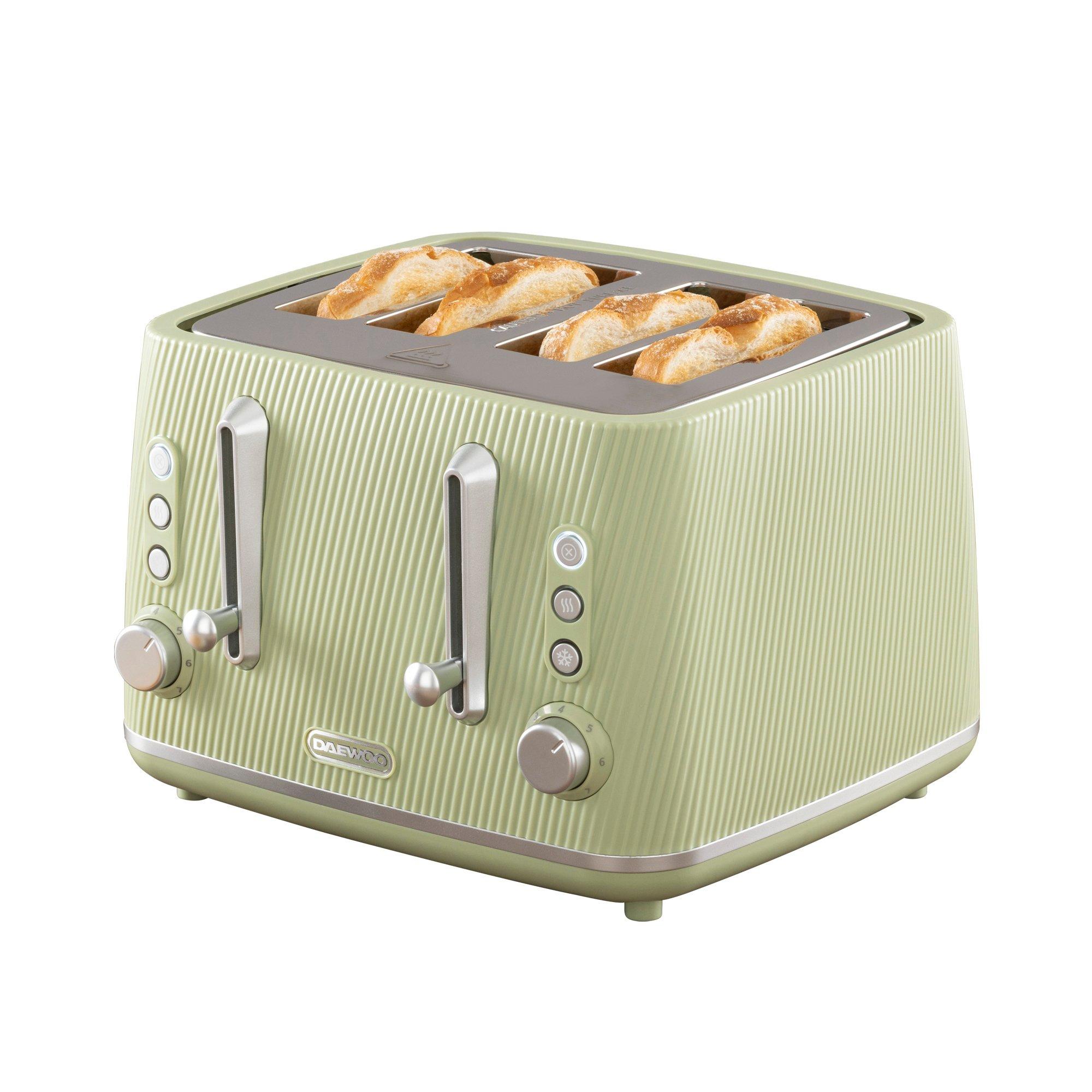 Sage - Daewoo Electricals - CASCADE 4 SLICE TOASTER SAGE - 1