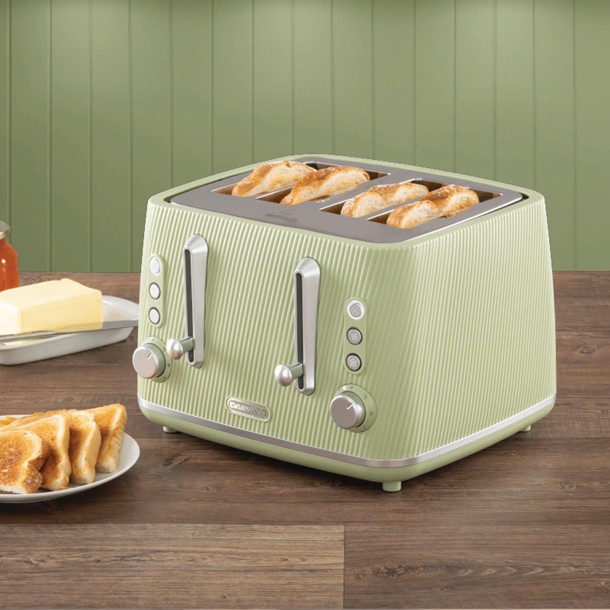 Sage - Daewoo Electricals - CASCADE 4 SLICE TOASTER SAGE - 3
