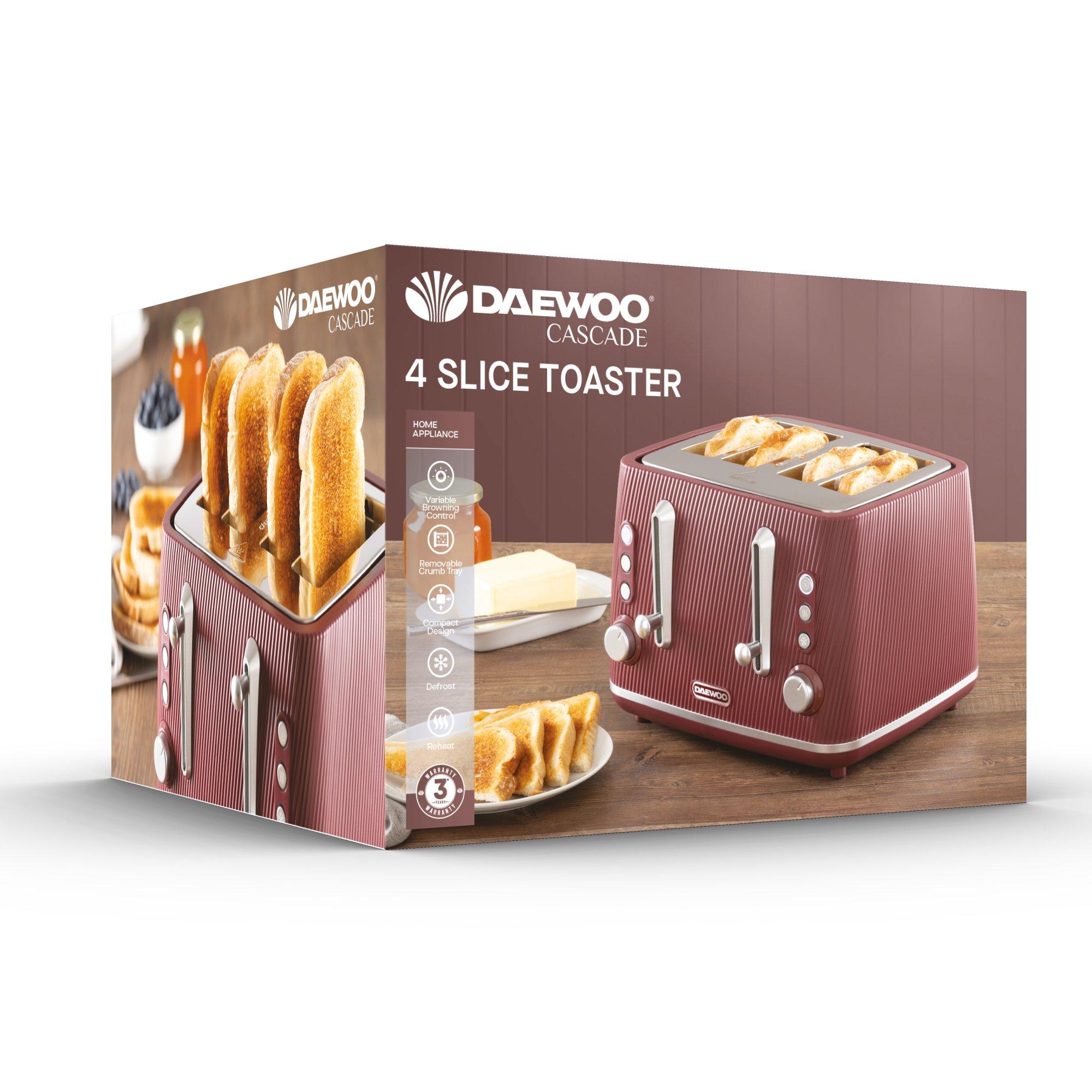 Ruby - Daewoo Electricals - CASCADE 4 SLICE TOASTER RUBY - 7