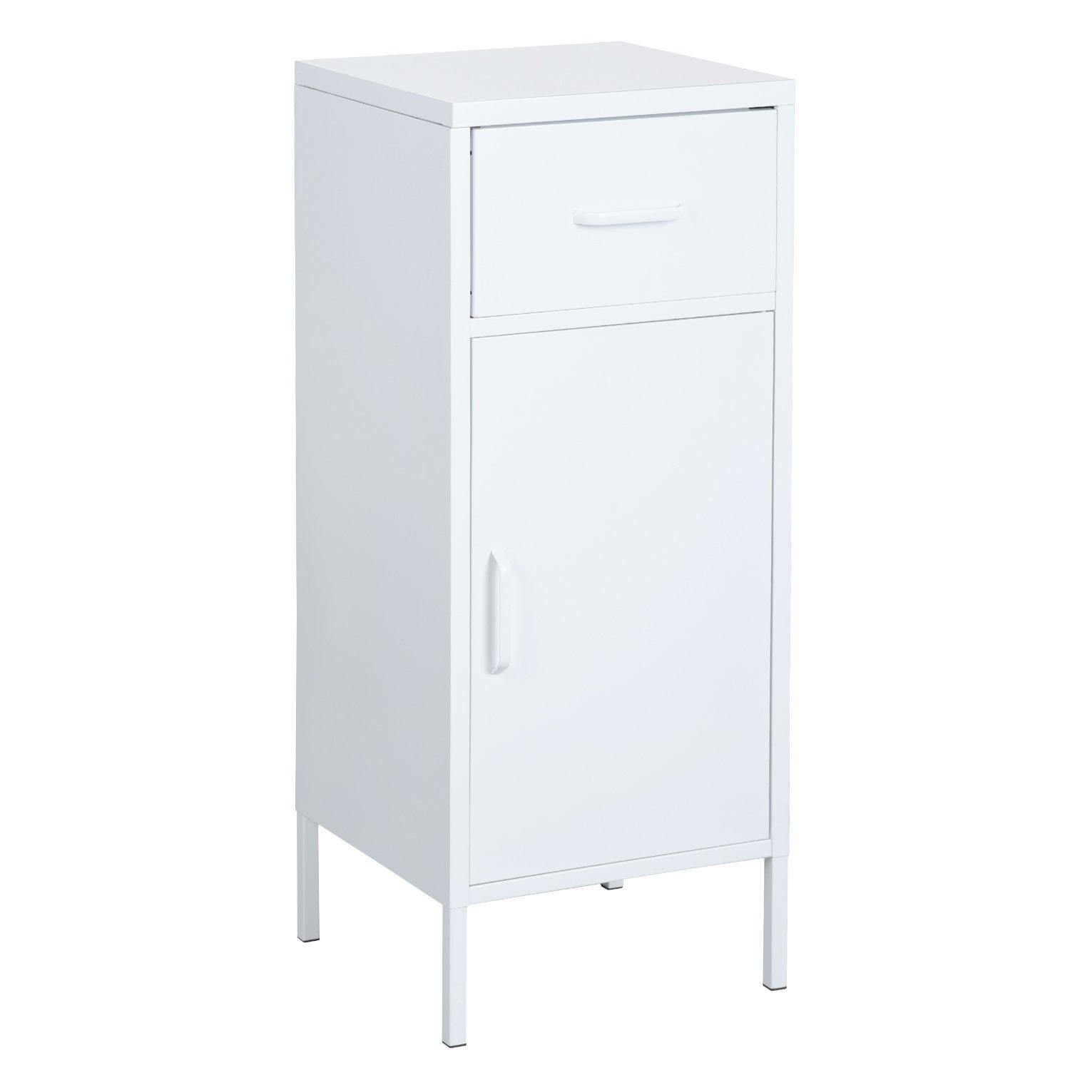 Wit - FurnitureR - Metal Storage Cabinet with Drawer and Door Tall Utility Organizer - 5