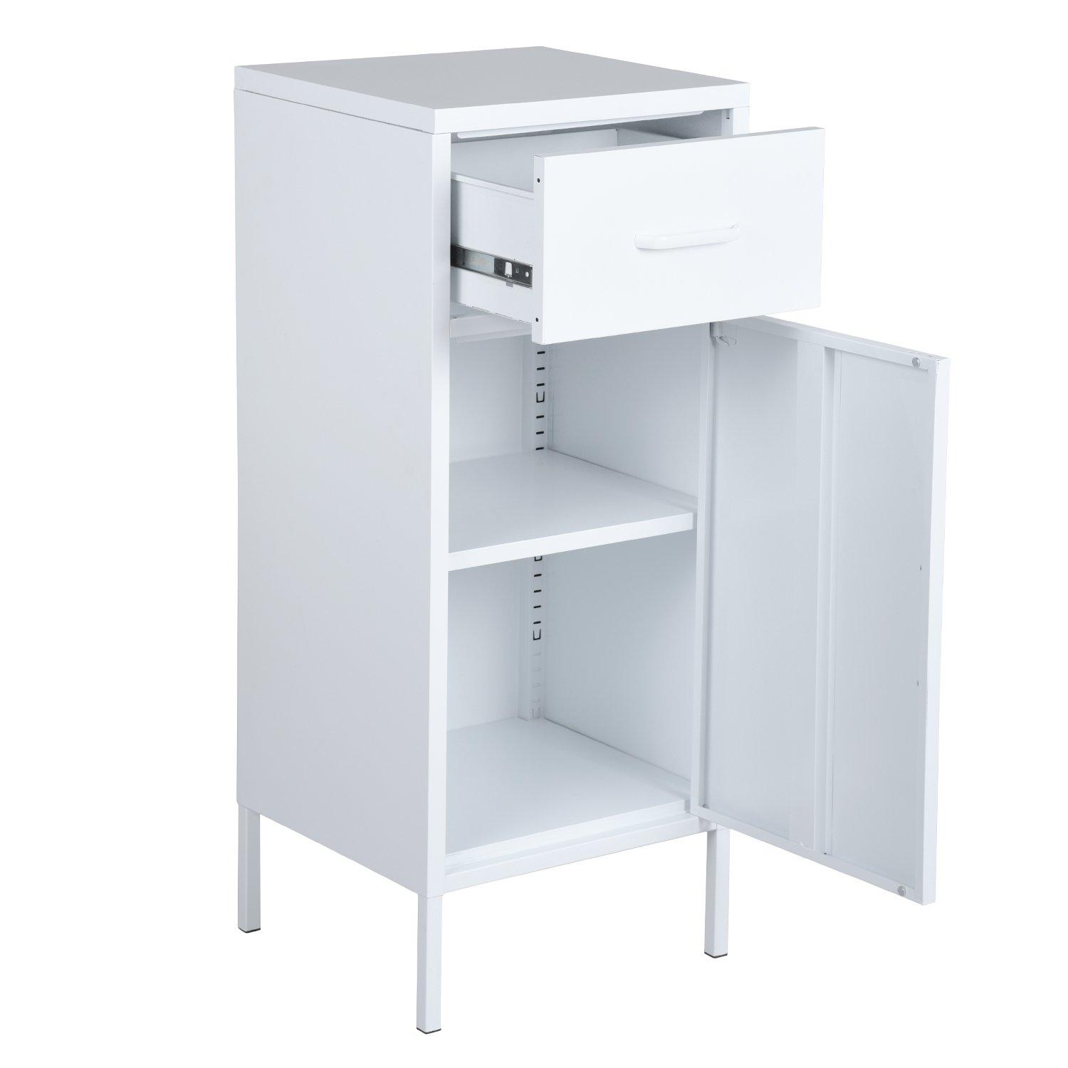 Wit - FurnitureR - Metal Storage Cabinet with Drawer and Door Tall Utility Organizer - 6