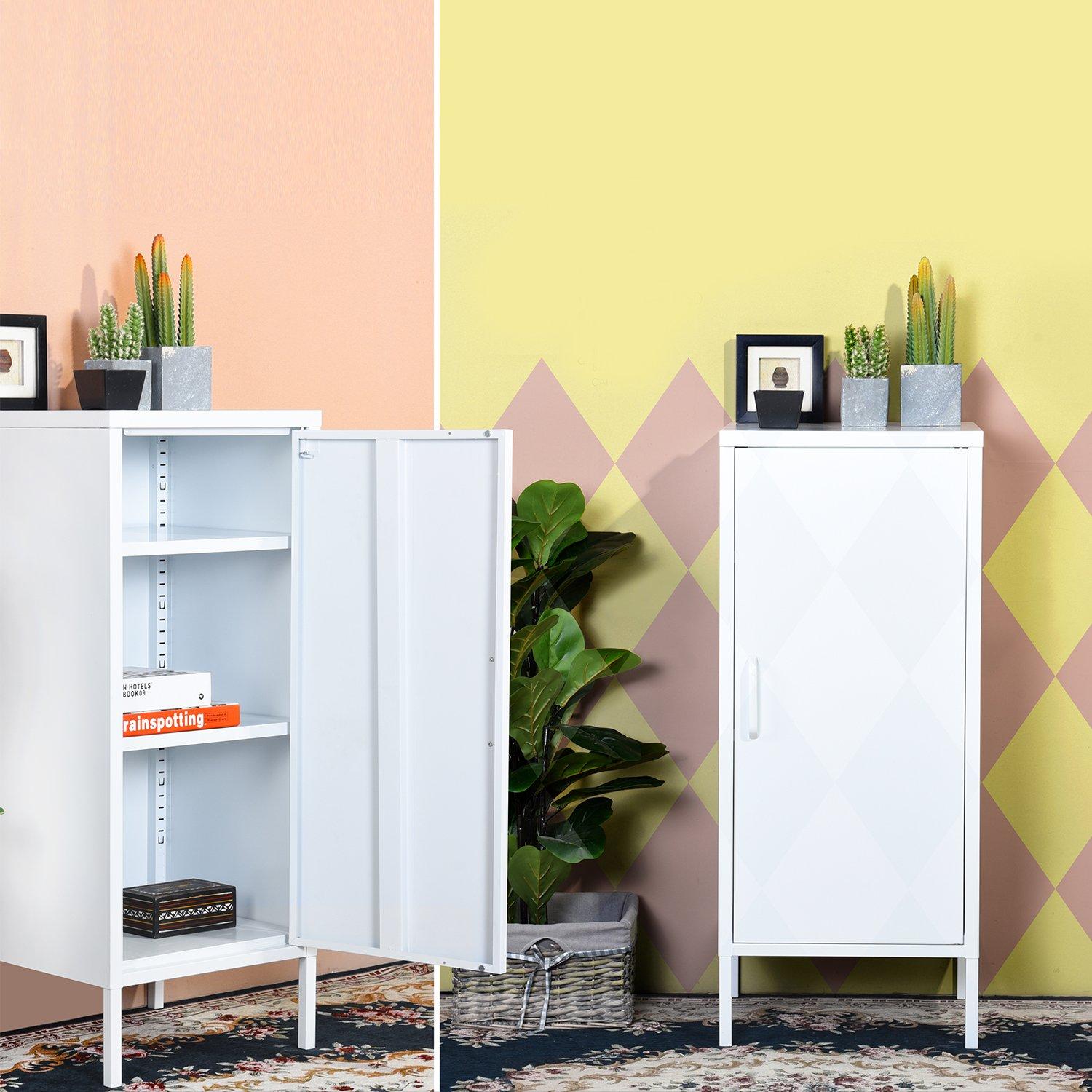 Wit - FurnitureR - Metal Storage Cabinet with 3 Fixed Shelves - 2