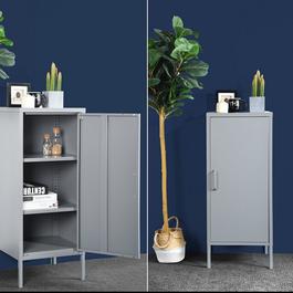 FurnitureR Storage Cabinet with 3 Fixed Shelves