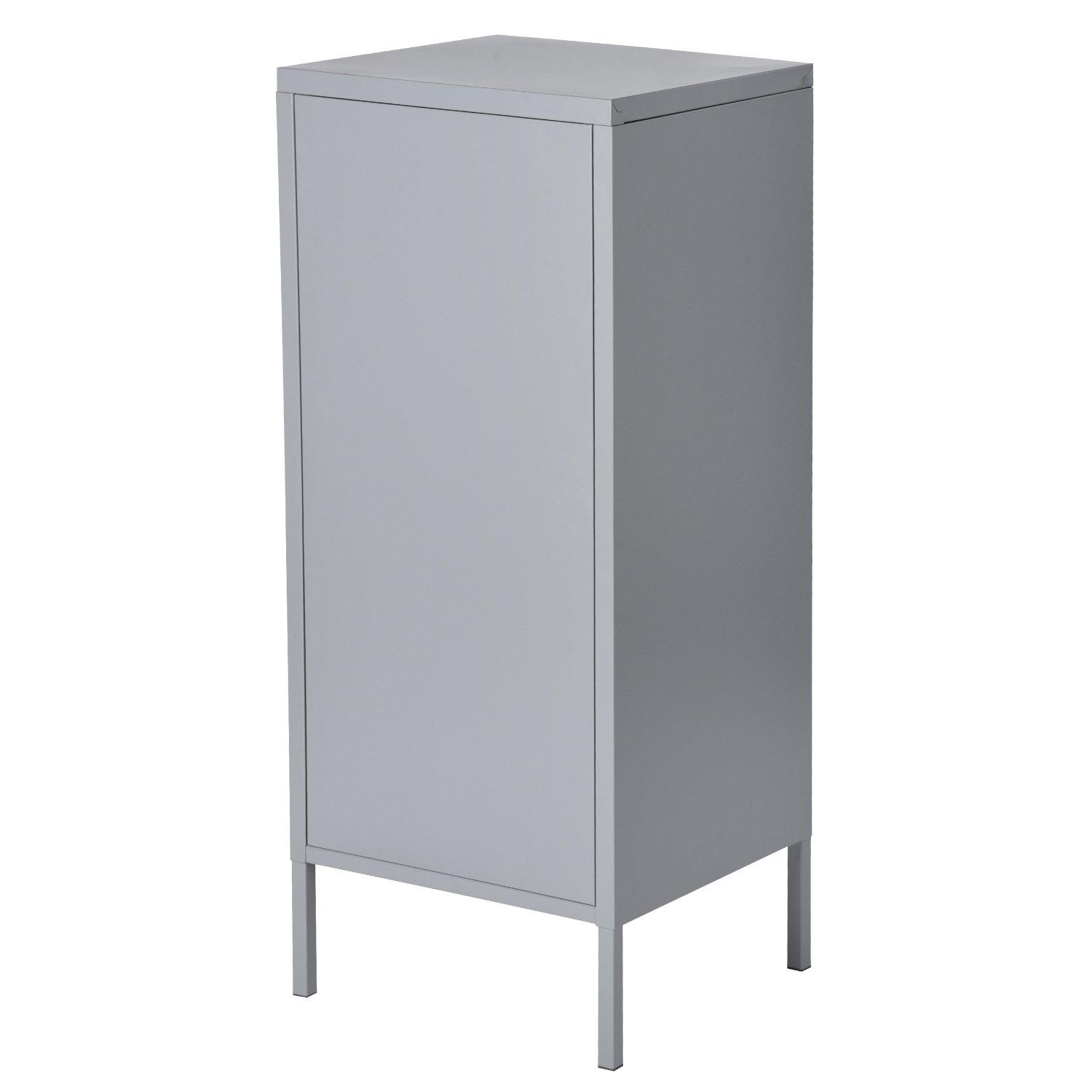 Dark Grey - FurnitureR - Storage Cabinet with 3 Fixed Shelves - 8