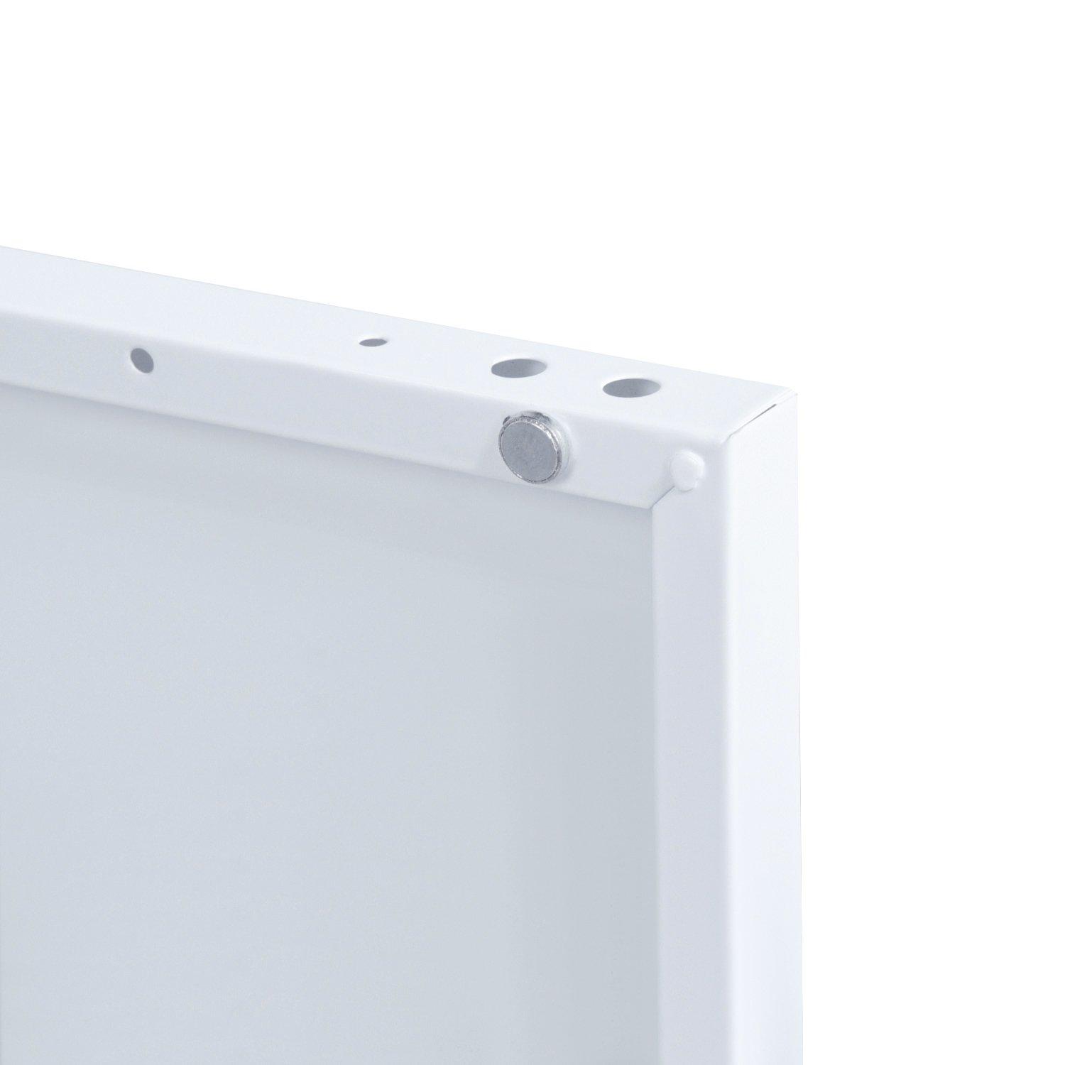 Wit - FurnitureR - Metal Storage Cabinet with 2 Doors Tall Utility Cupboard with Shelves 102 cm High Organizer - 12