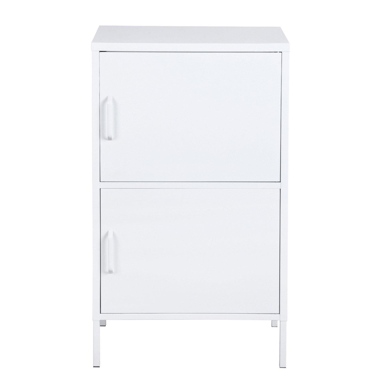 Wit - FurnitureR - Metal Storage Cabinet with 2 Doors Tall Utility Cupboard with Shelves 102 cm High Organizer - 7