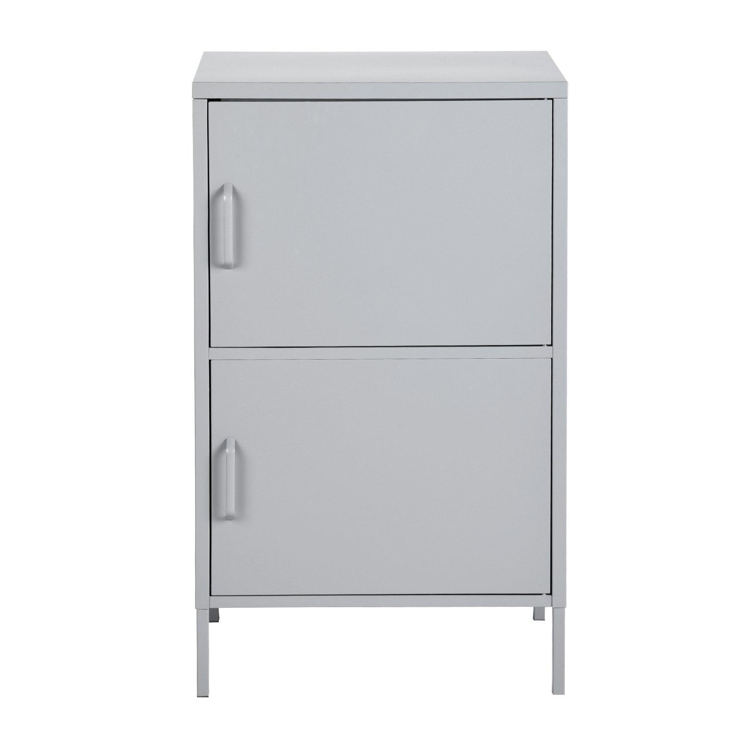 Dark Grey - FurnitureR - Storage Cabinet with 2 Doors Tall Utility Cupboard with Shelves 102 cm High Organizer - 5
