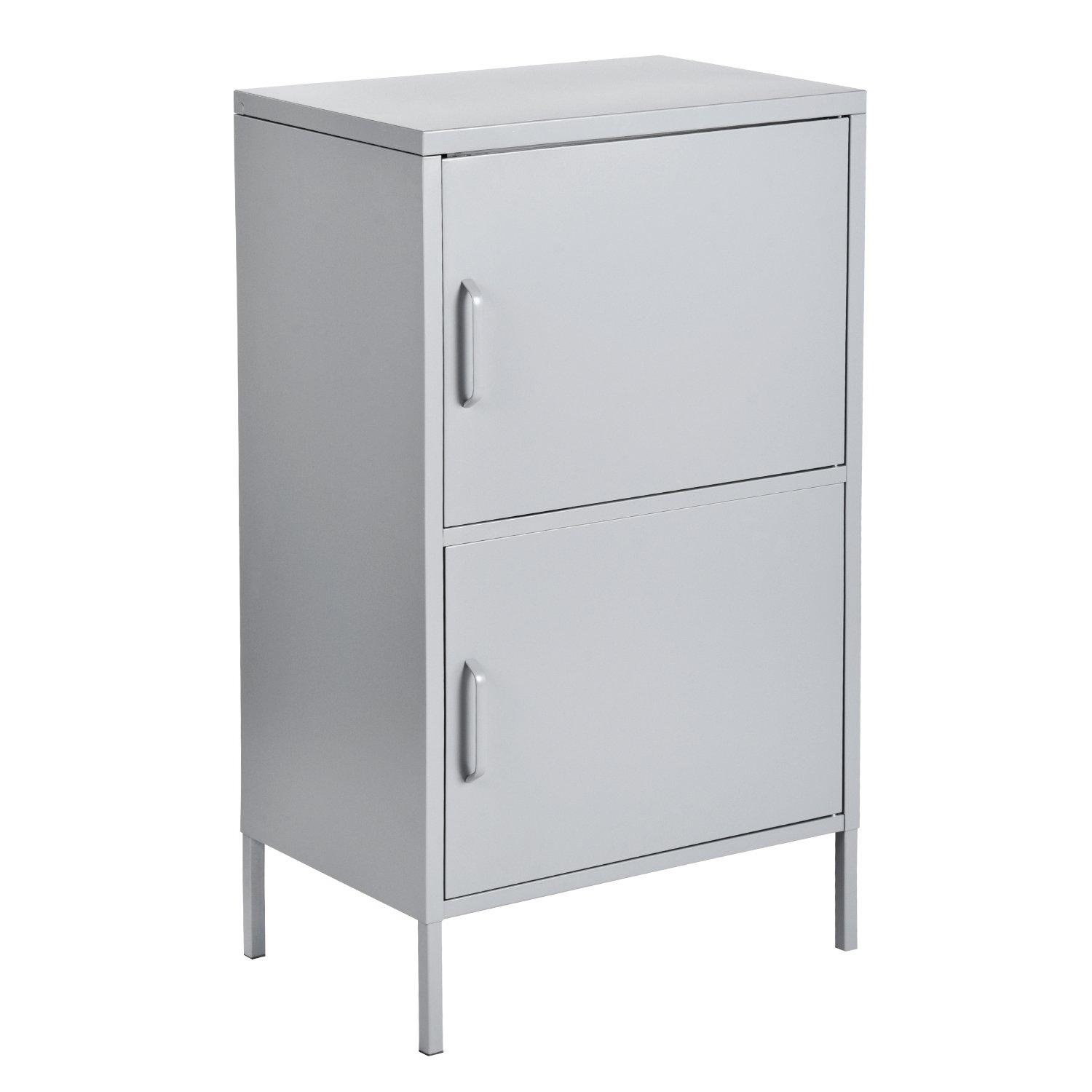 Dark Grey - FurnitureR - Storage Cabinet with 2 Doors Tall Utility Cupboard with Shelves 102 cm High Organizer - 6