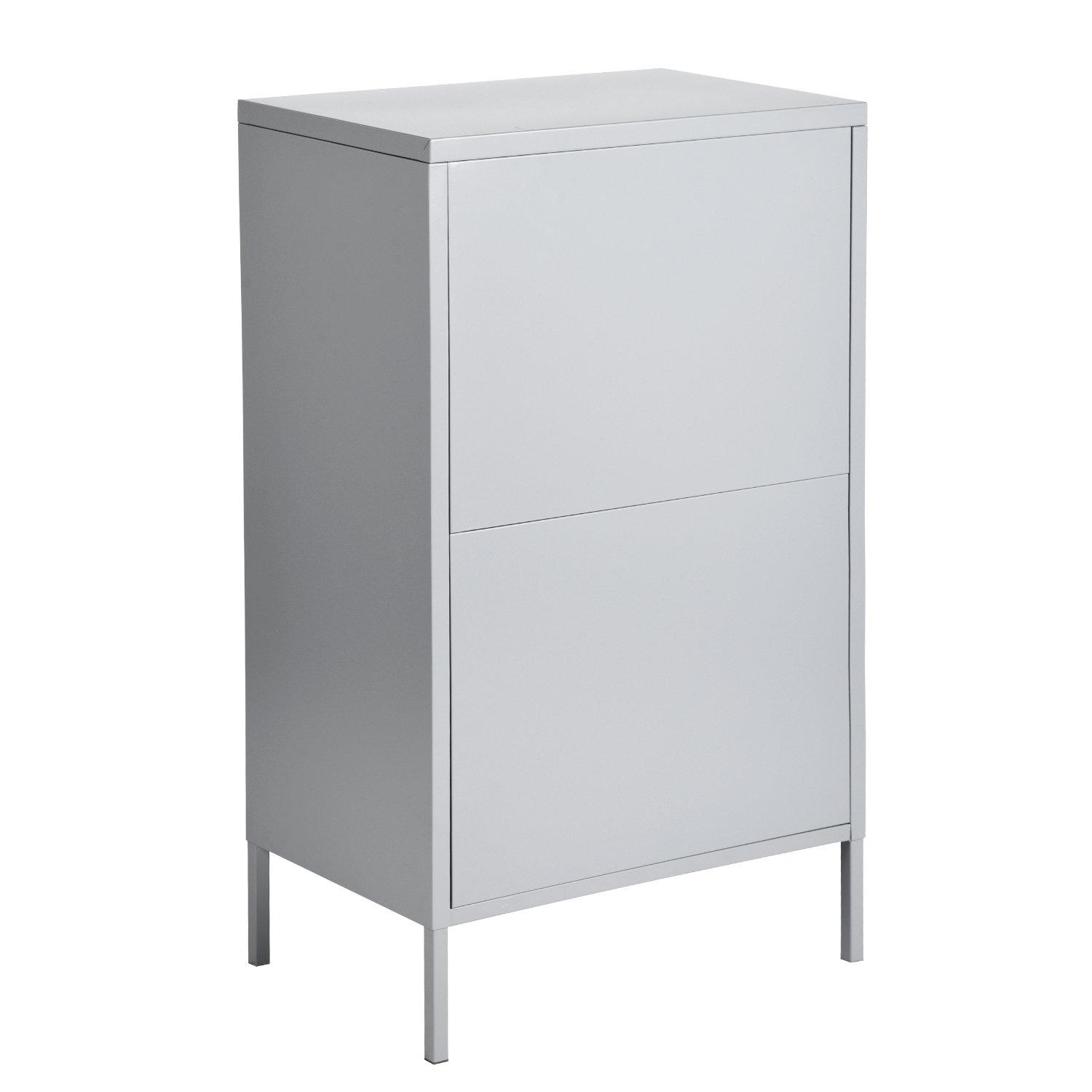 Dark Grey - FurnitureR - Storage Cabinet with 2 Doors Tall Utility Cupboard with Shelves 102 cm High Organizer - 7
