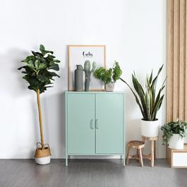 FurnitureR Cabinet with Adjustable Shelves Metal Frame 80 x 40 x 101.5 cm