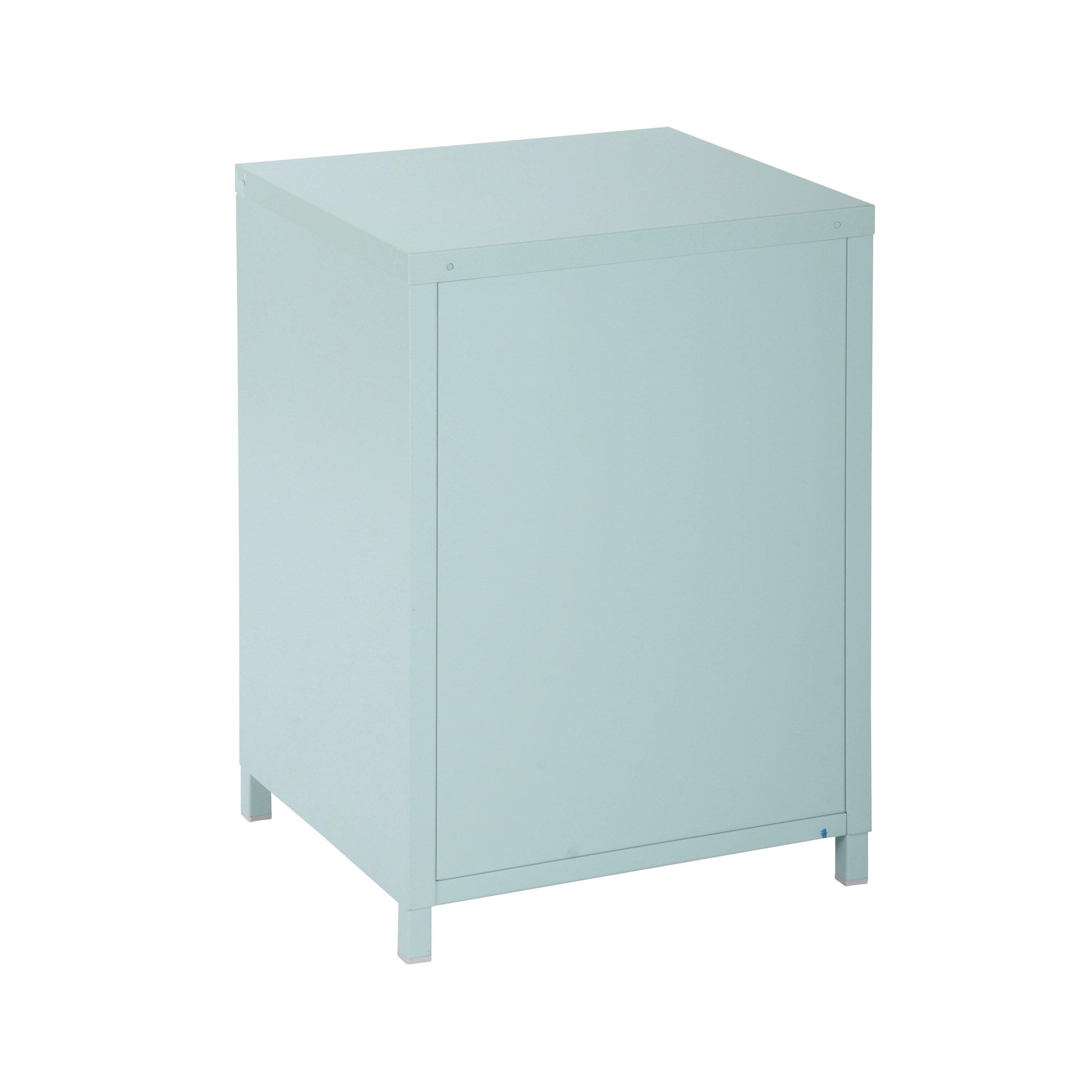 Green - FurnitureR - Storage Cabinet with Perforated Door and Open Shelf 39 x 35 x 56 cm - 7