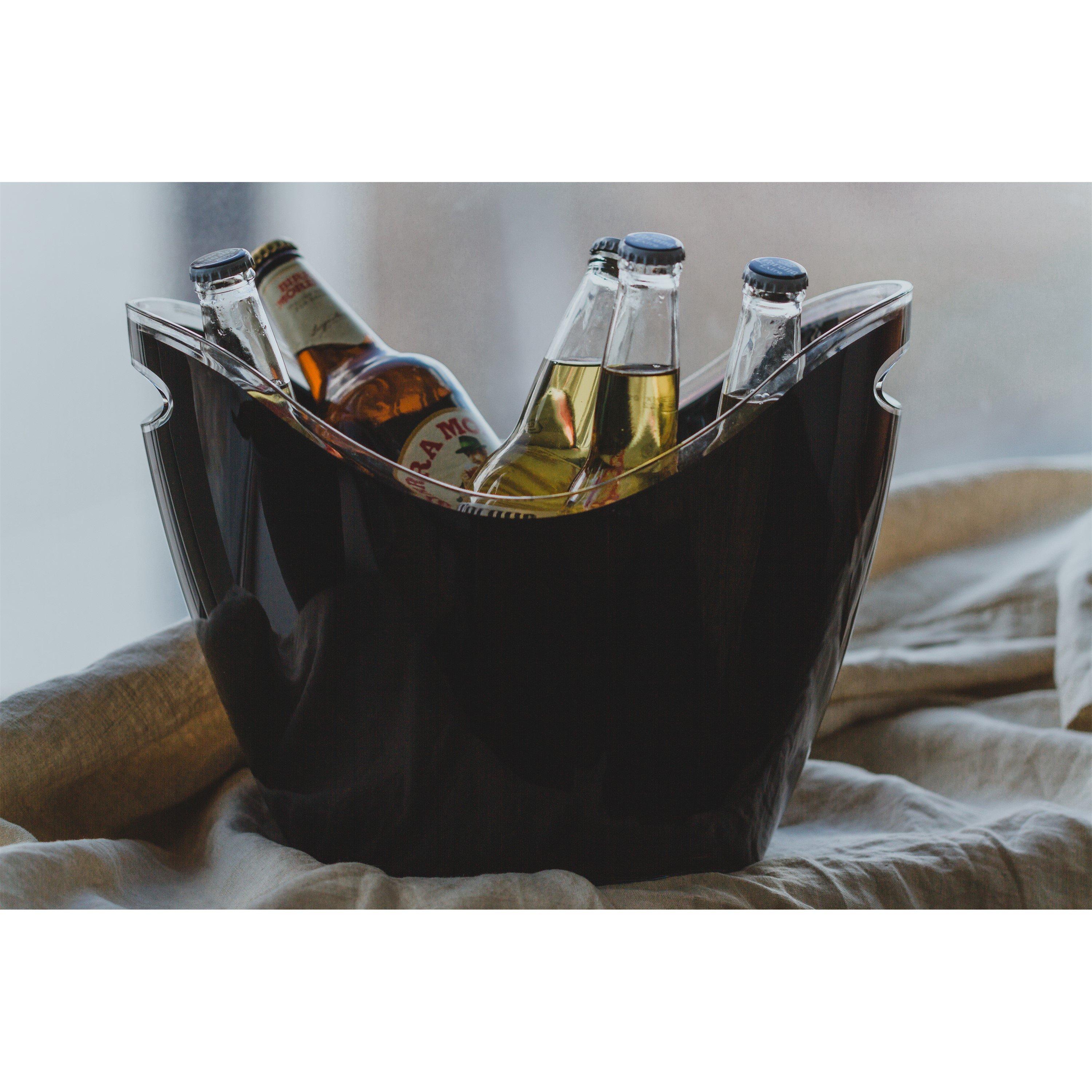 Black - BarCraft - Black Acrylic Drinks Pail / Cooler - 2