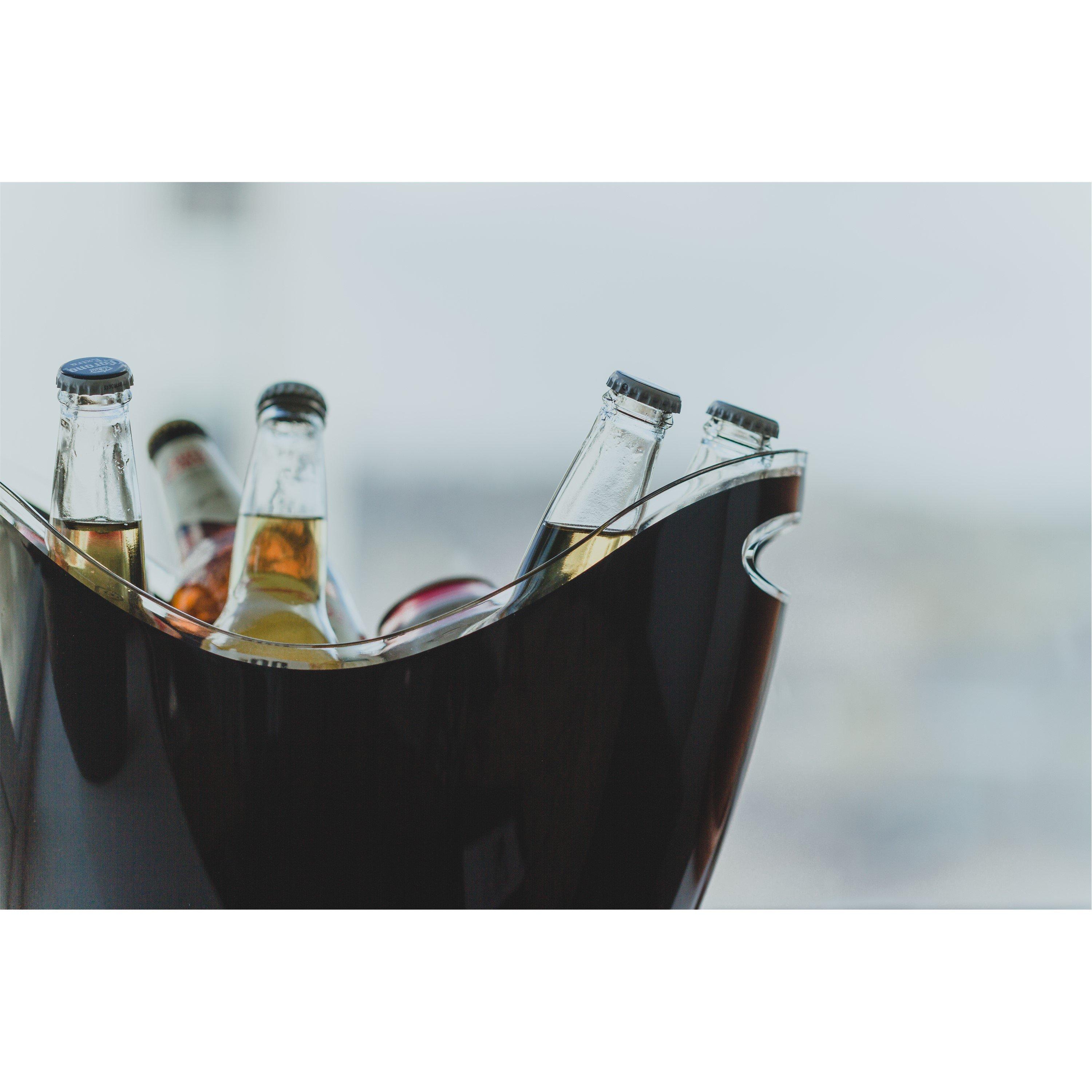 Black - BarCraft - Black Acrylic Drinks Pail / Cooler - 3