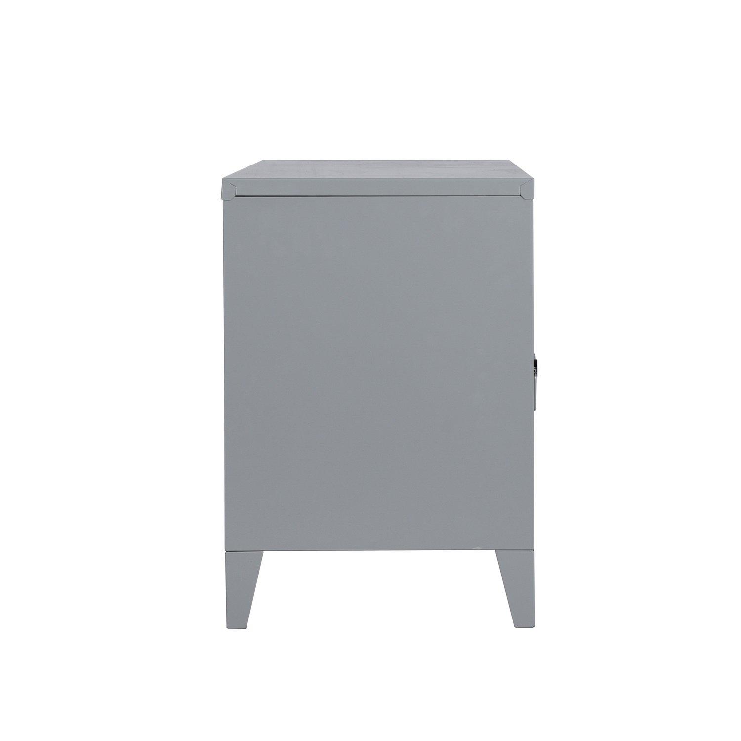 Dark Grey - FurnitureR - Sideboard with Star Pattern Doors and Cable Hole 120 x 40 x 58 cm - 5