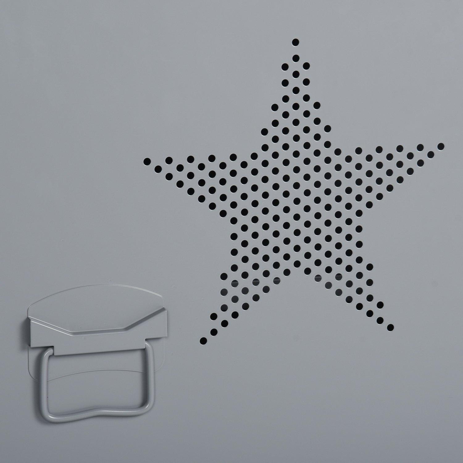 Dark Grey - FurnitureR - Sideboard with Star Pattern Doors and Cable Hole 120 x 40 x 58 cm - 9