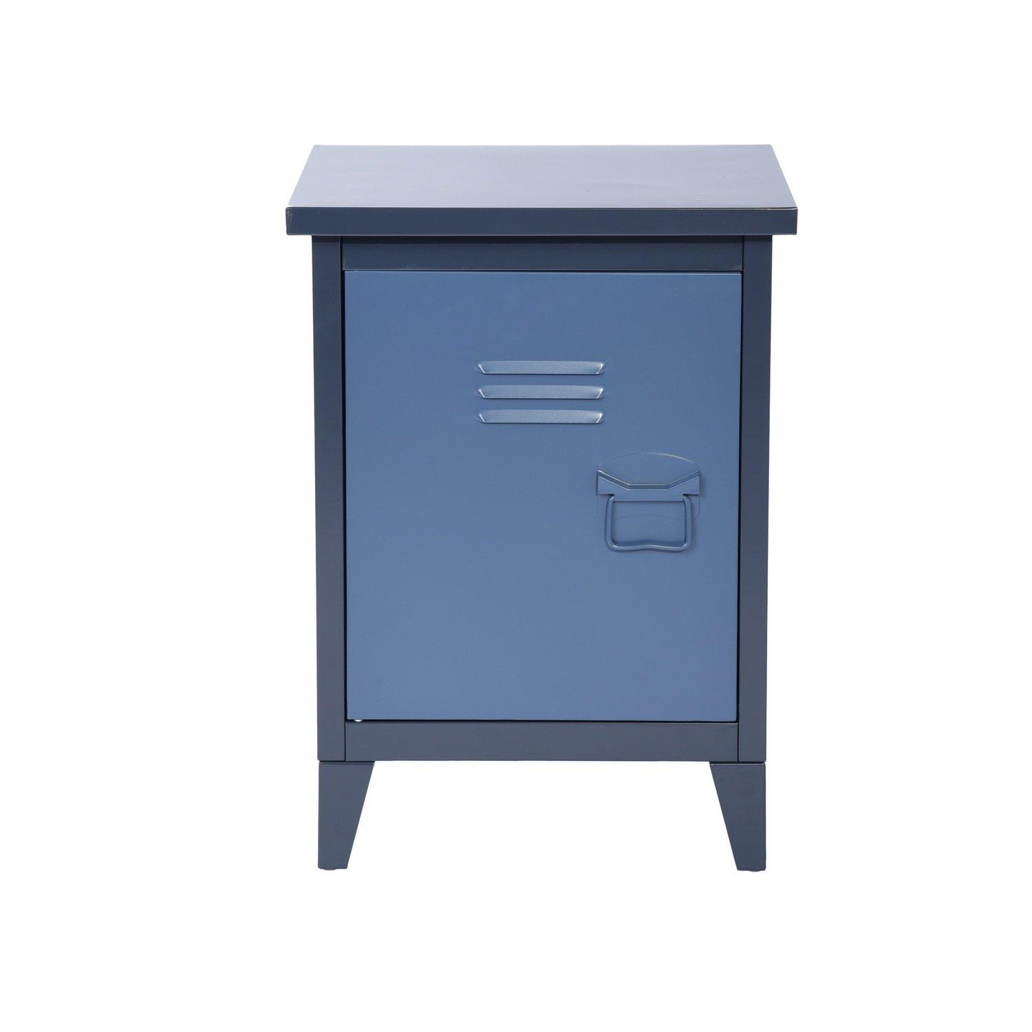 Blue - FurnitureR - Bedside Cabinet with Door and Shelf 44 x 39 x 60.5 cm - 3