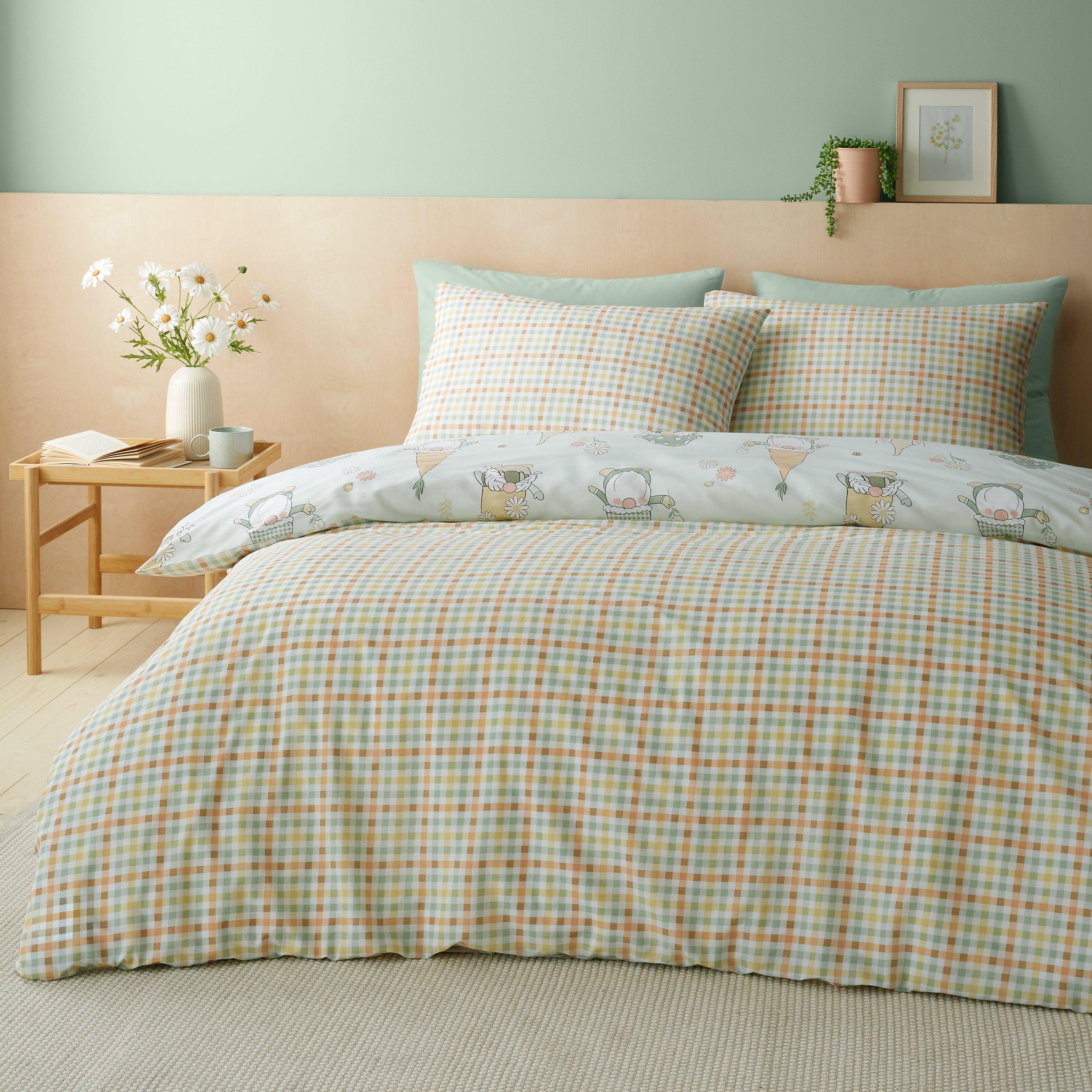 Mint Green - Catherine Lansfield - Spring Gonks Reversible Duvet Cover Set - 2