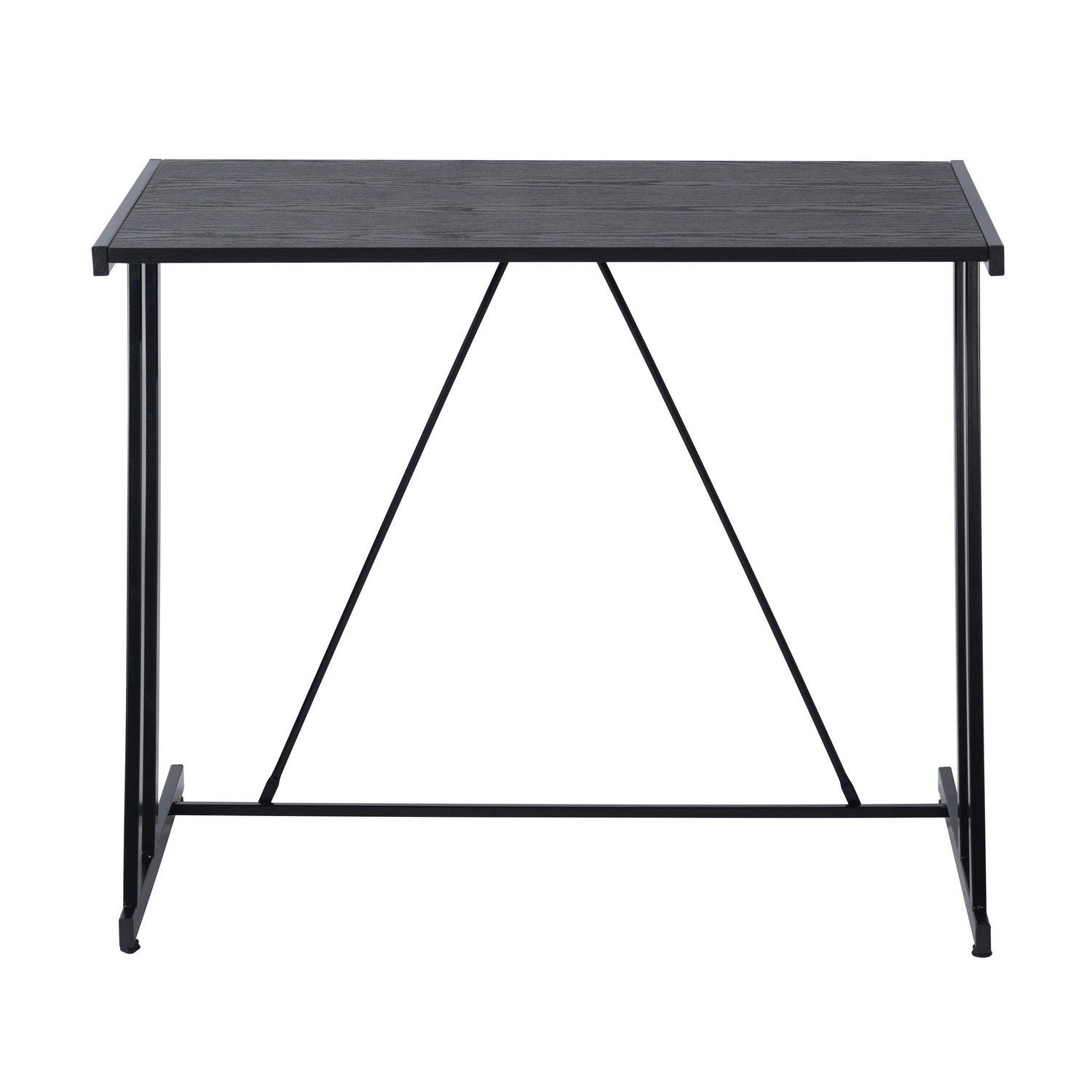 Black - FurnitureR - Desk Black Metal Frame Writing Table - 5