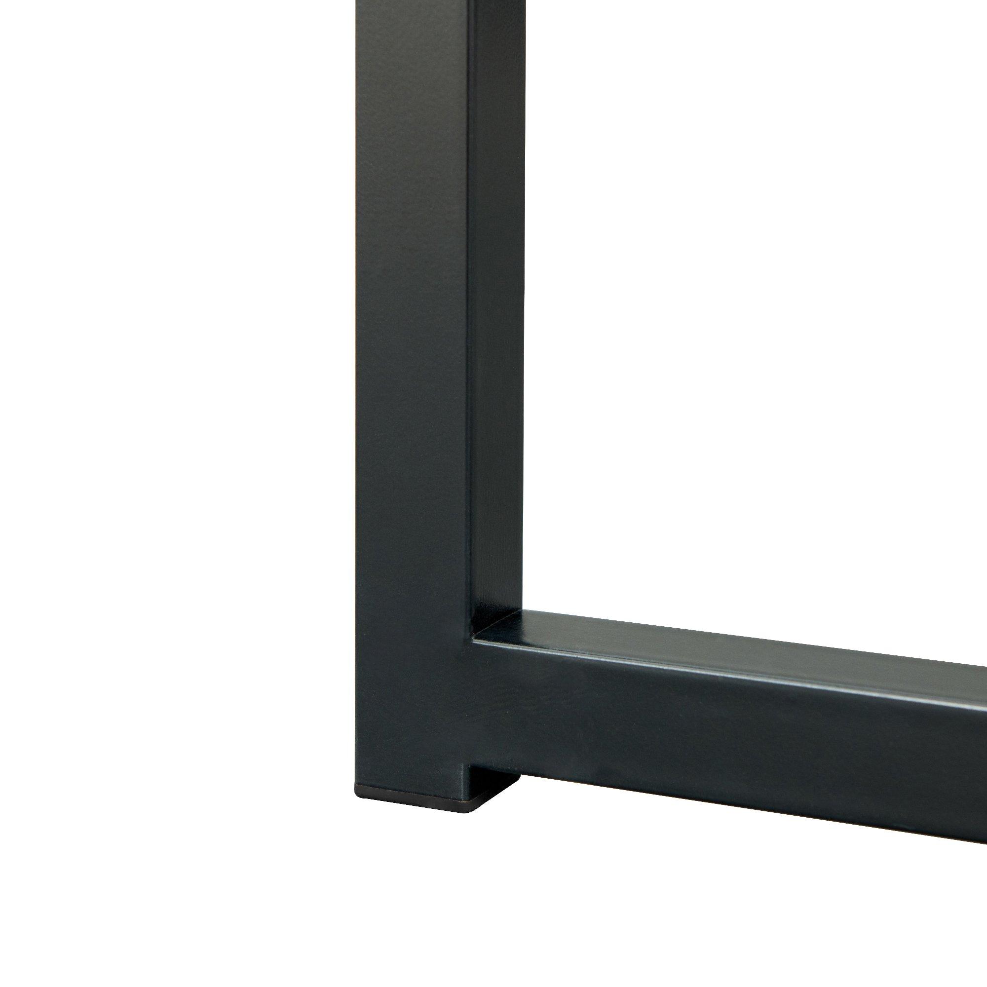 Black - FurnitureR - L-Shaped Corner Desk 129 cm Home Office Computer Table with Metal Frame - 9
