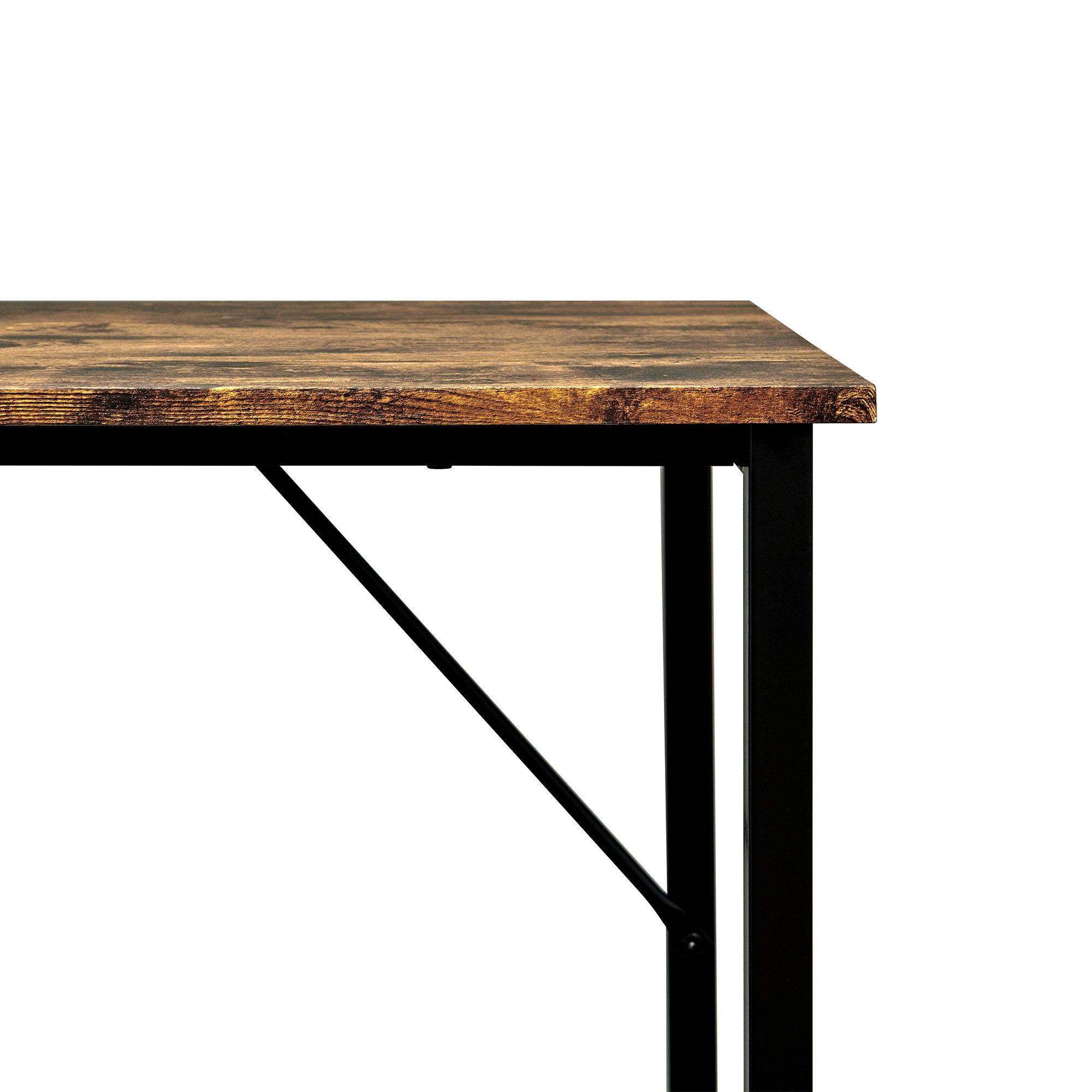 Vintage Brown - FurnitureR - Corner Desk 129 cm Home Office Computer Table with Metal Frame - 8