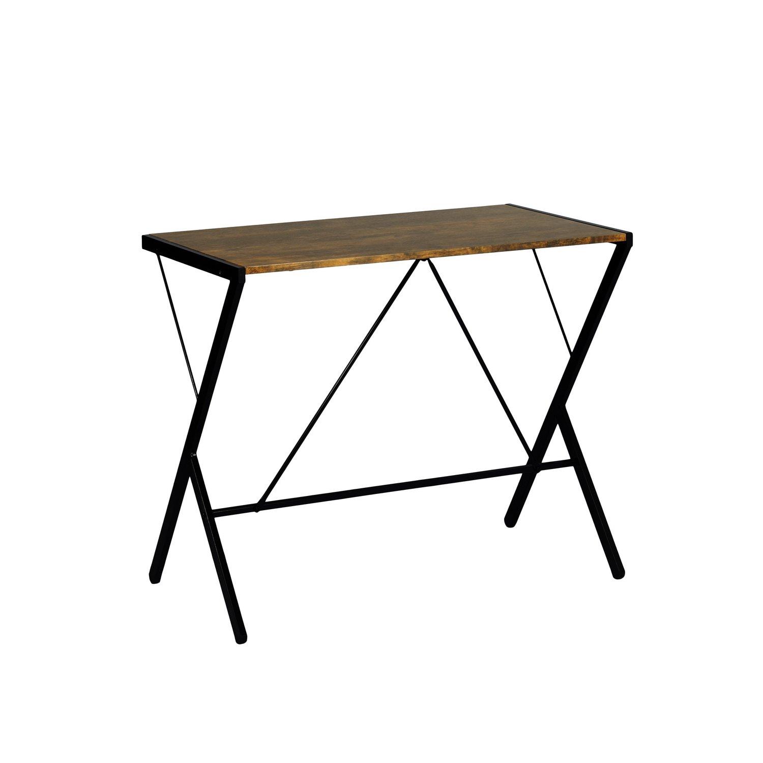 Vintage Brown - FurnitureR - Computer Desk 90x48 cm Black Writing Table with Metal Frame - 4