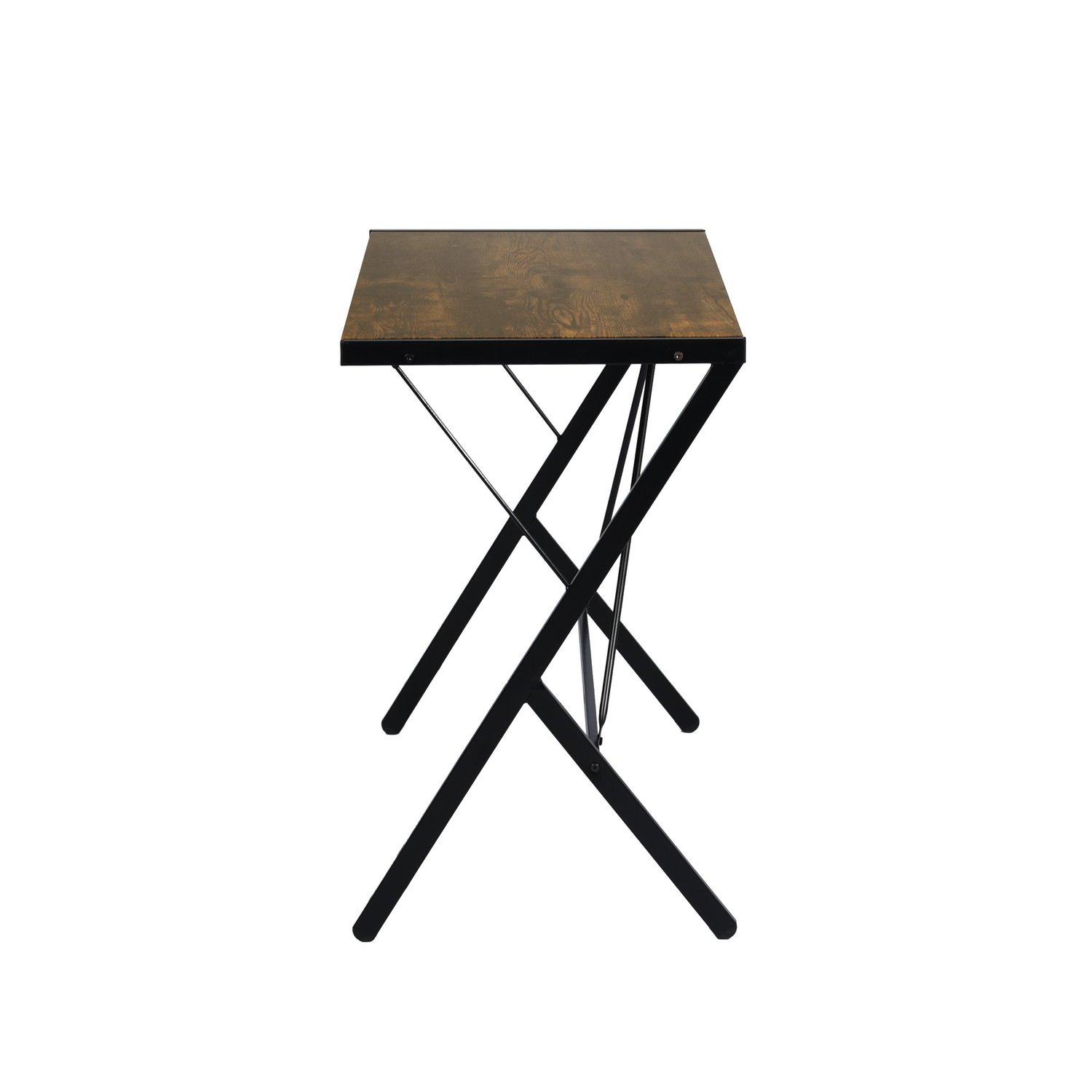 Vintage Brown - FurnitureR - Computer Desk 90x48 cm Black Writing Table with Metal Frame - 5