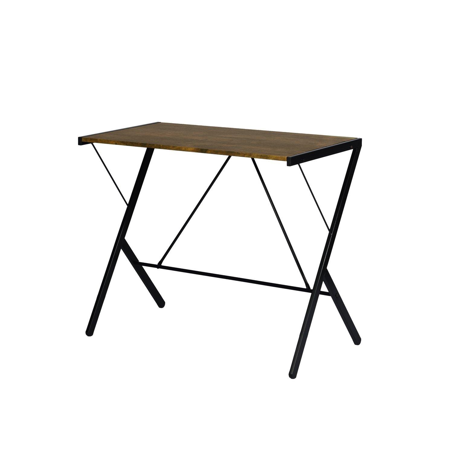 Vintage Brown - FurnitureR - Computer Desk 90x48 cm Black Writing Table with Metal Frame - 6