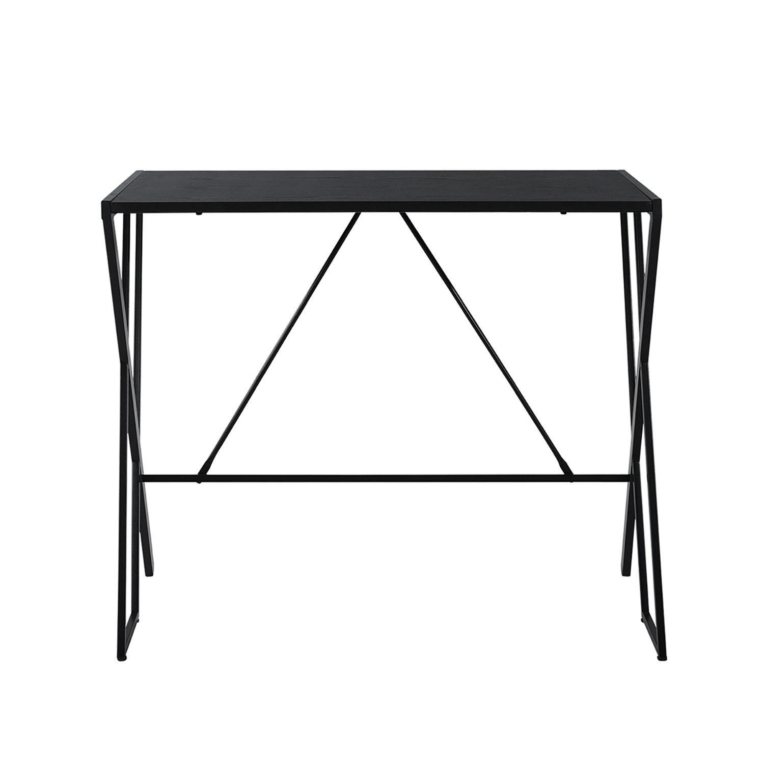 Black - FurnitureR - Industrial Writing Desk Vintage Computer Table - 3