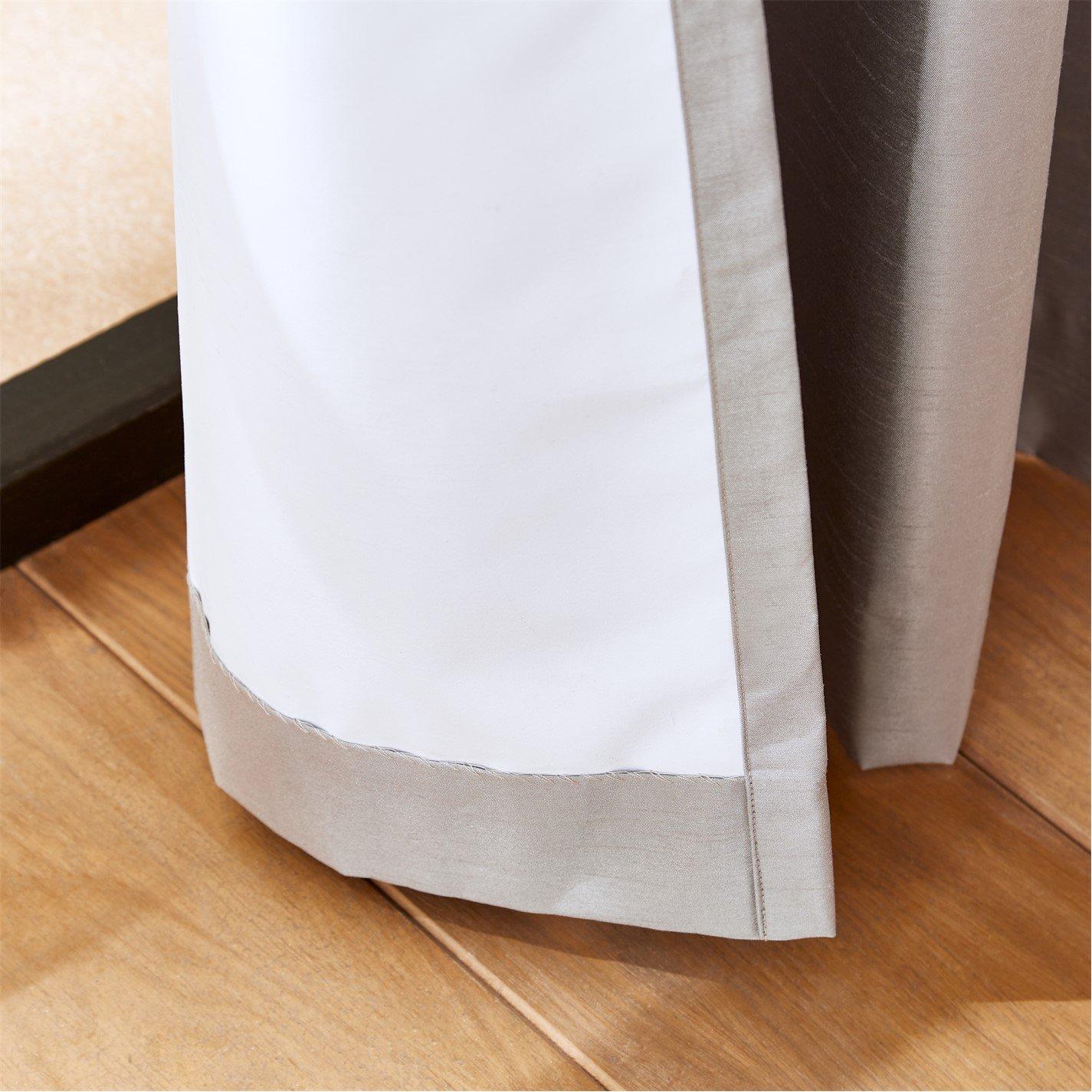Silver Grey - Catherine Lansfield - Faux Silk Blackout Thermal Eyelet Curtains - 4