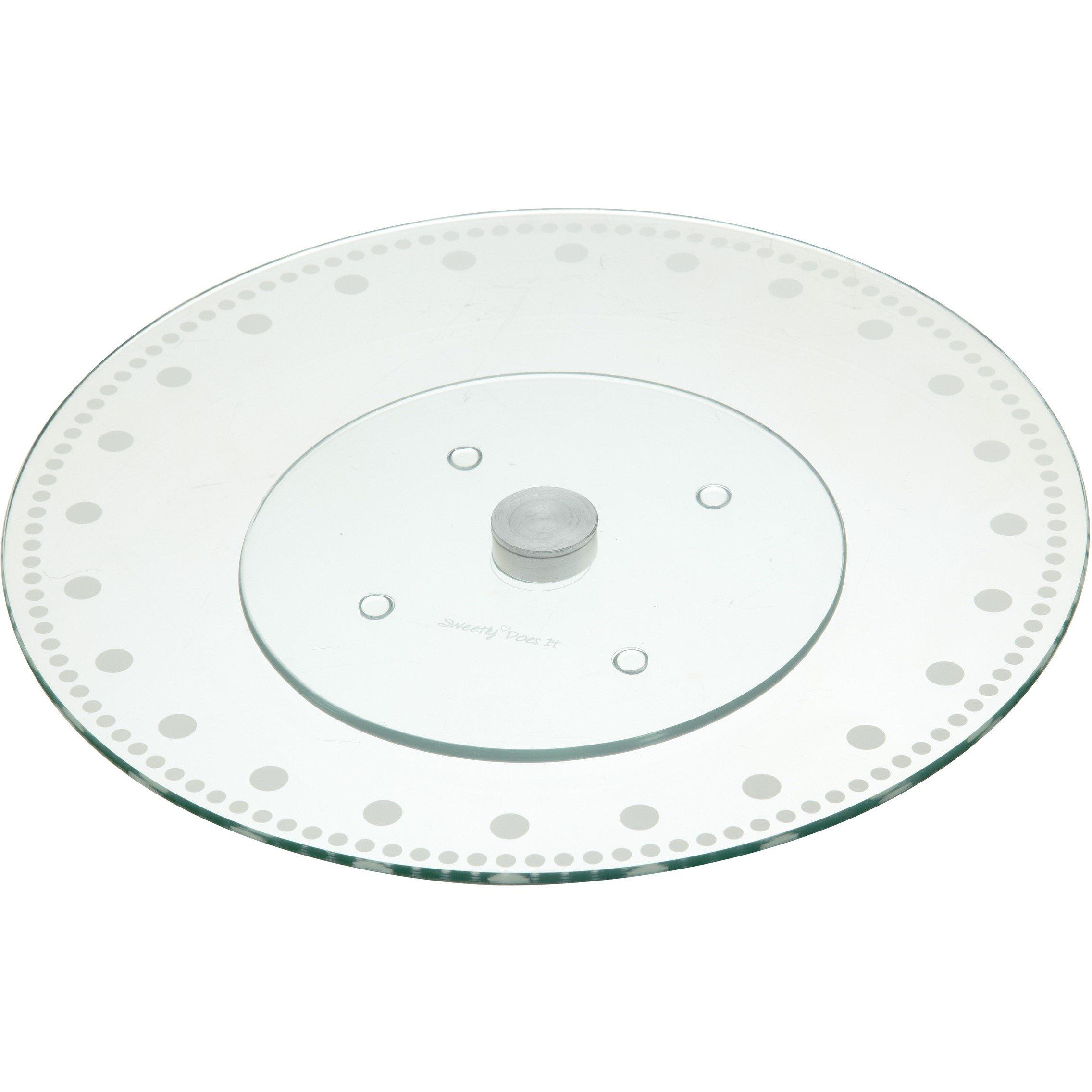 Kitchencraft  Sweetly Does It Revolving Glass Cake Stand - Transparent - 31x4cm