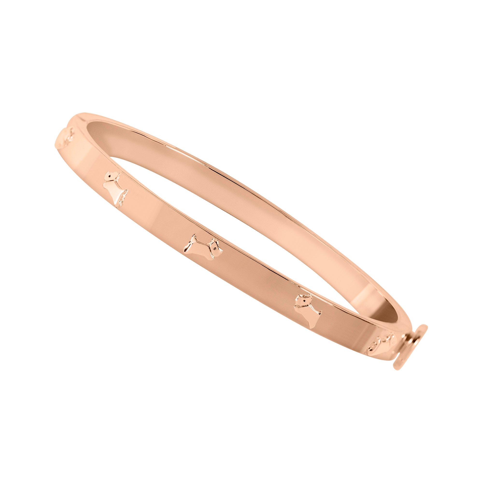 Radley Women's 18Ct Plated Hinge Studded Bangle Rose Gold