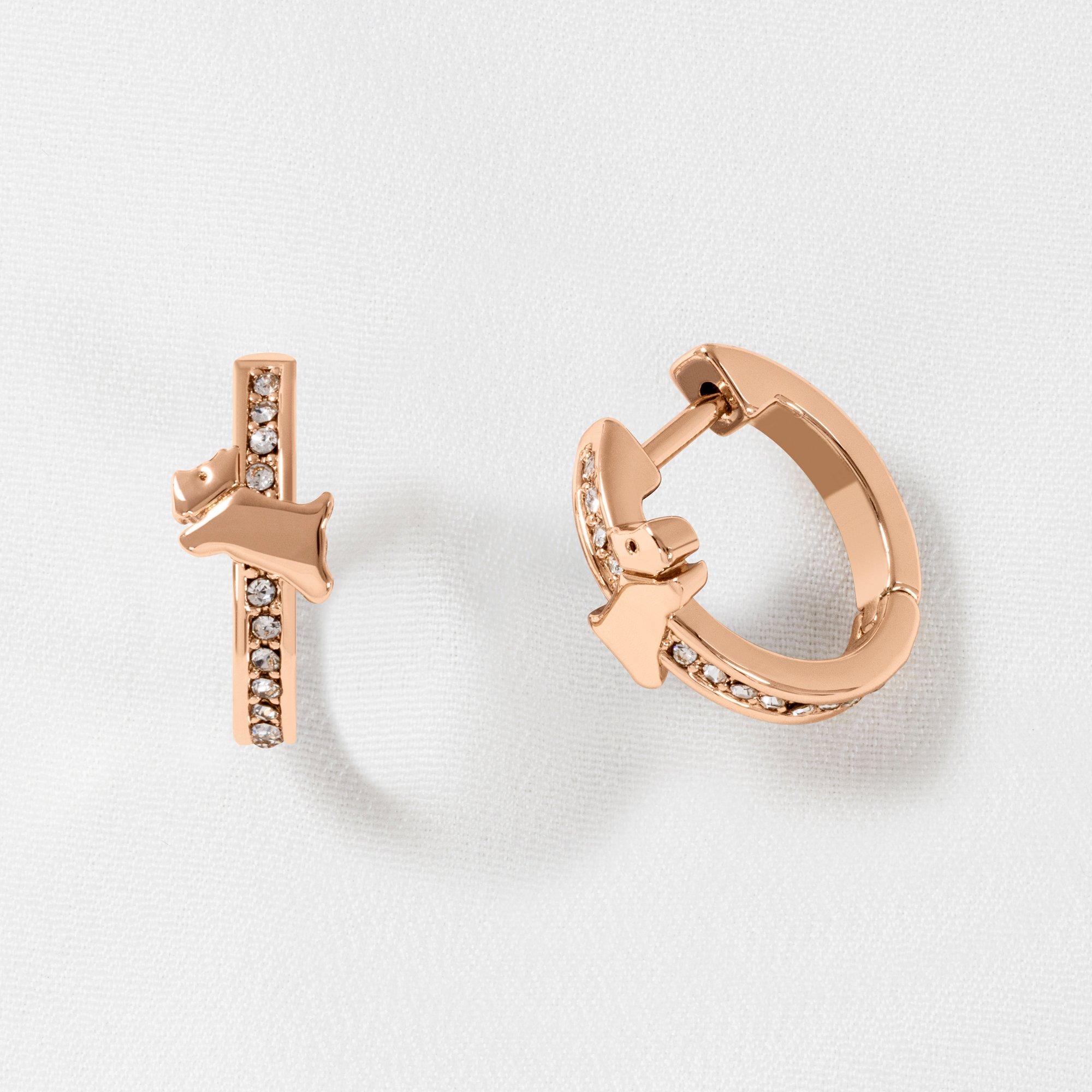 Rose Gold - Radley - Radley 18ct Rose Gold Plated Clear Stone Huggies - 3