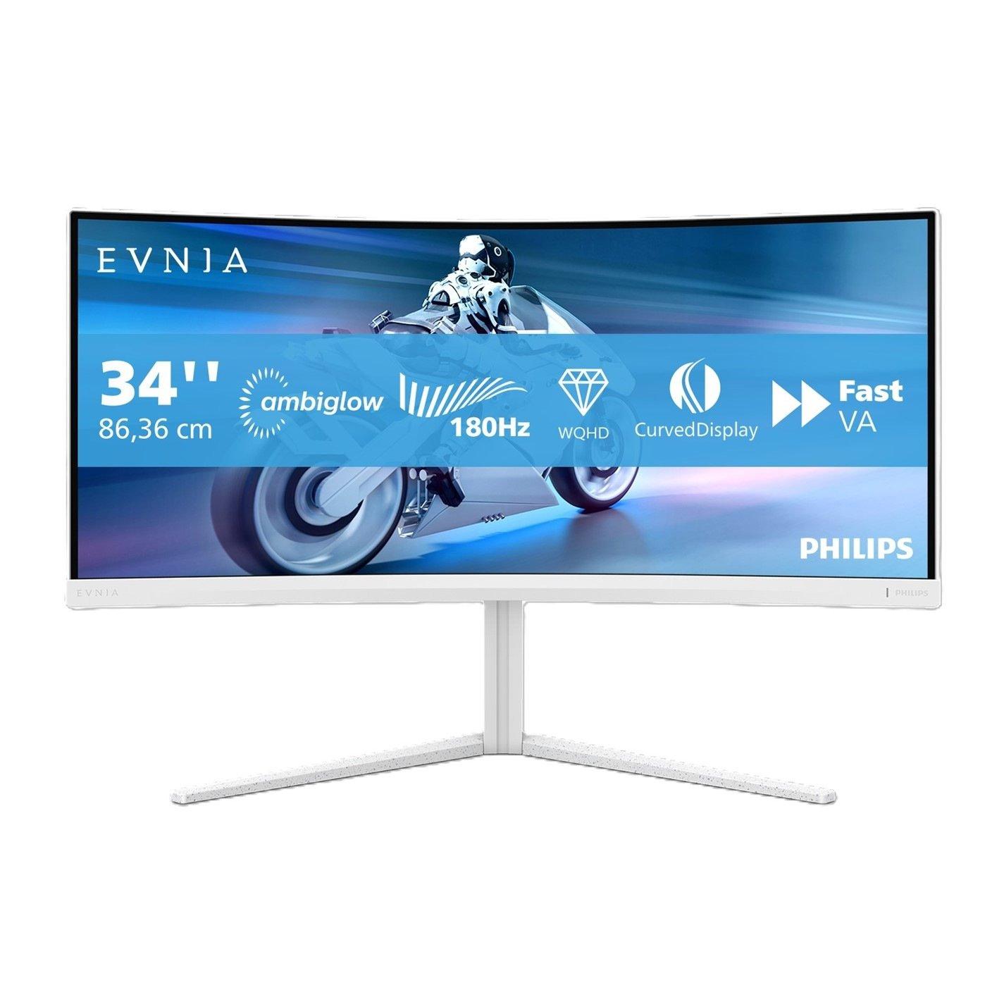 Philips  Evnia 34M2c5501a 34 Inch Fast Va Wqhd 180Hz Gaming Monitor - Black