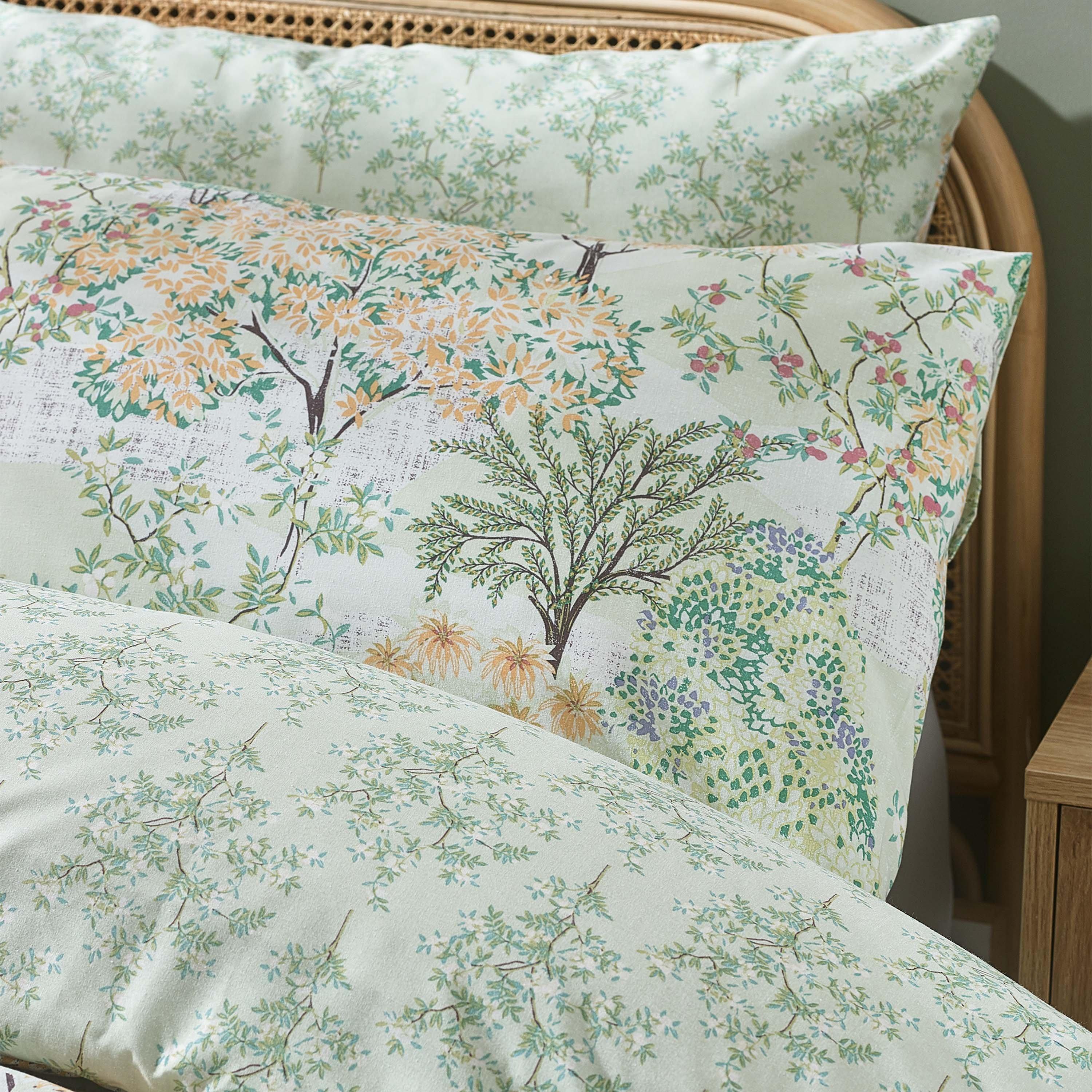 Green - Catherine Lansfield - Forest Blossom Reversible Duvet Cover Set - 3