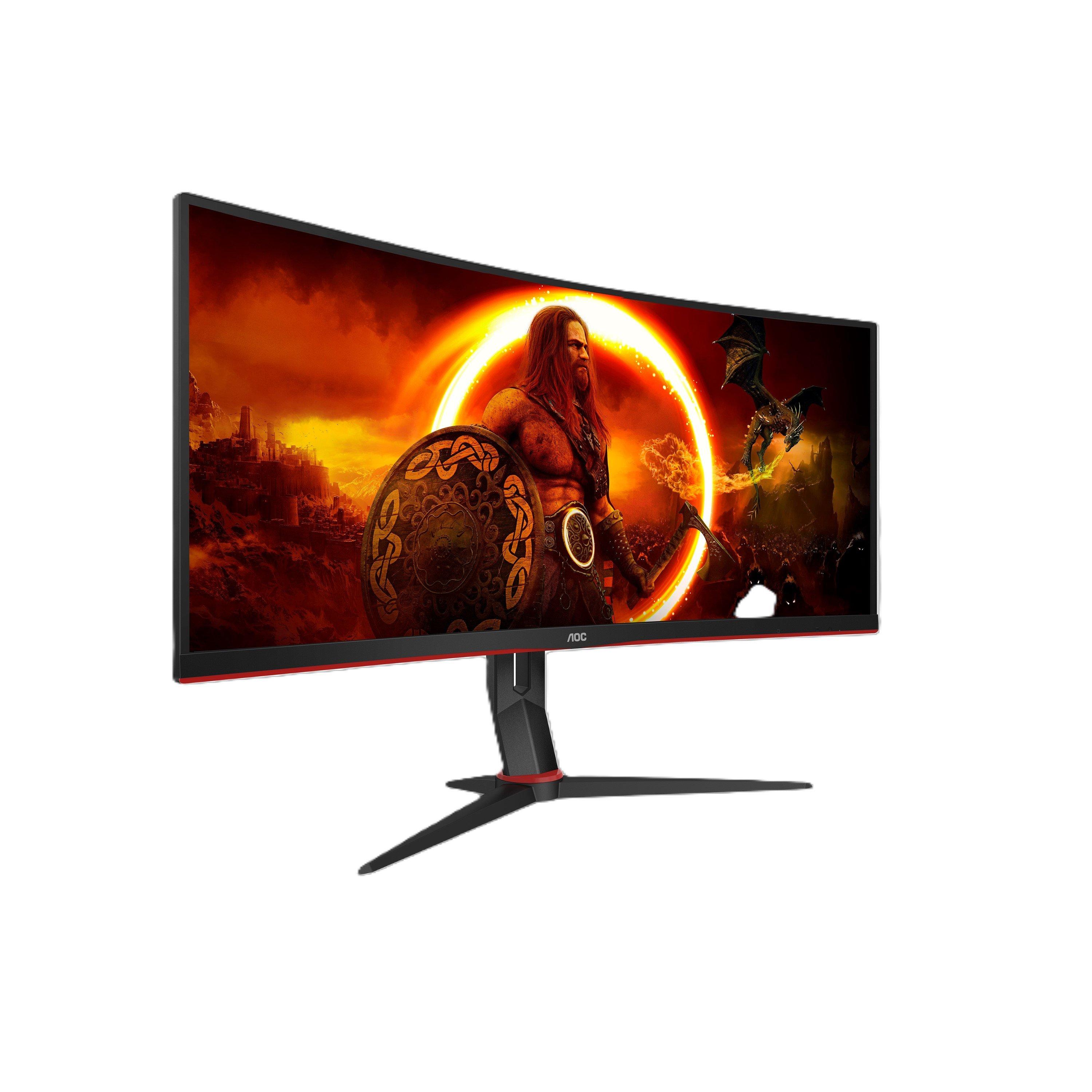 Black - AOC - CU34G2XP/BK 34 Inch Ultrawide 180Hz Curved Gaming Monitor - 5