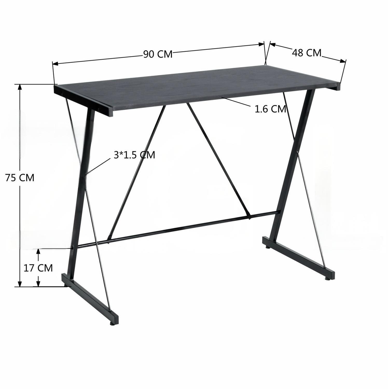 Black - Madison Condelle - Desk Compact Writing Table with Metal Frame - 5