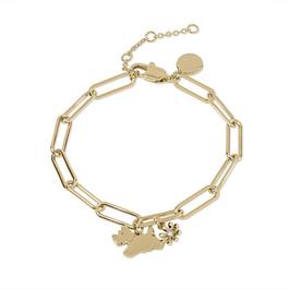 Radley Radley 18ct Pale Gold Dog Flower Charm Bracelet